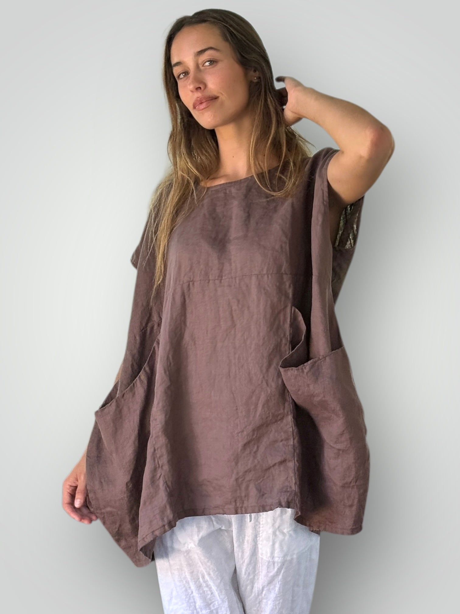 melrose top - soil linen Apparel