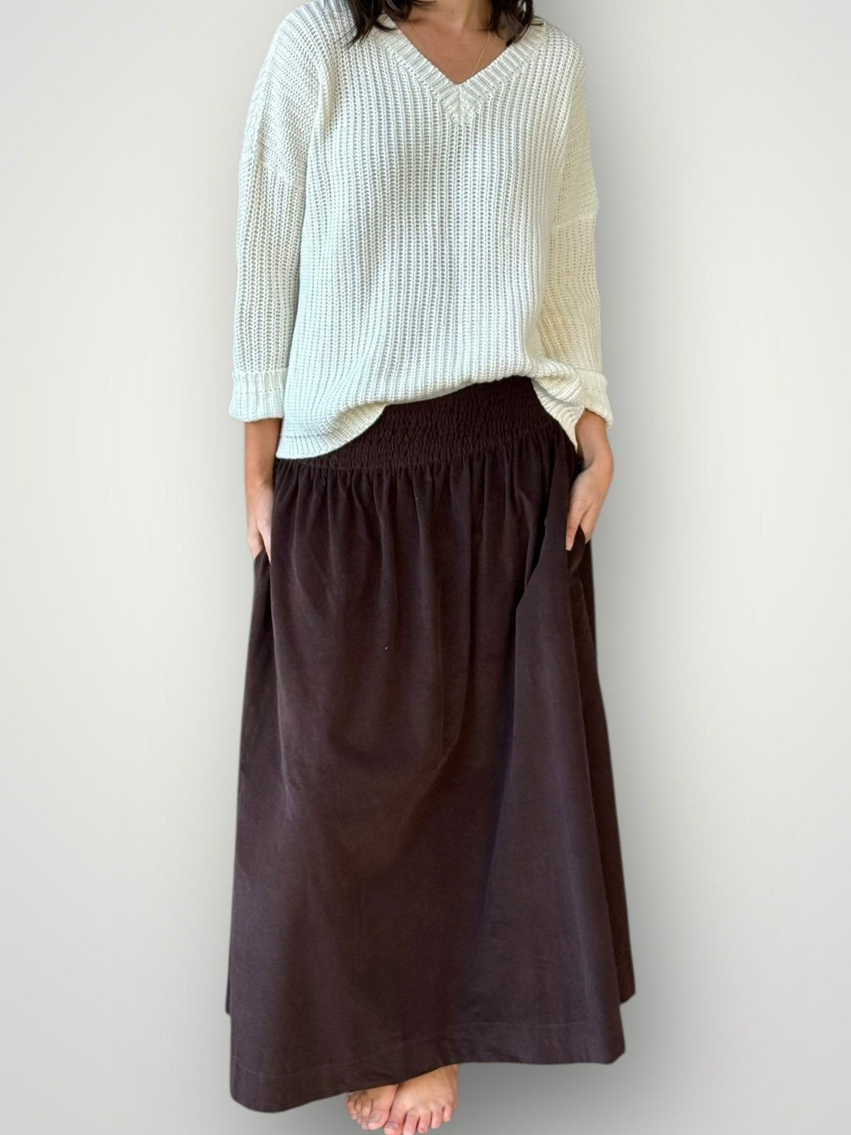 lulu skirt - chocolate cord Apparel