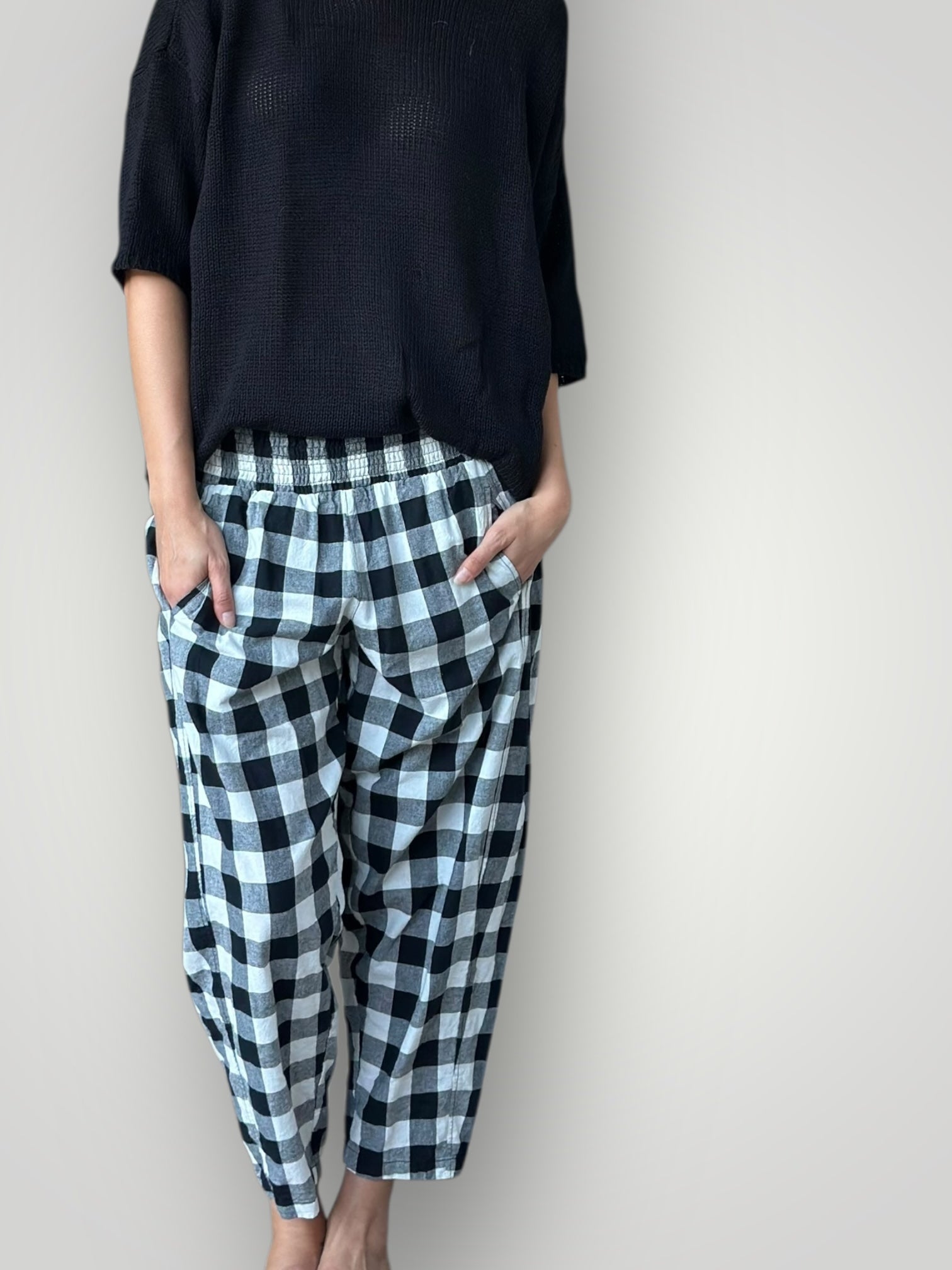 frankie pants - black check Apparel