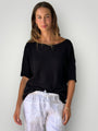 alex top-black cotton knit Apparel