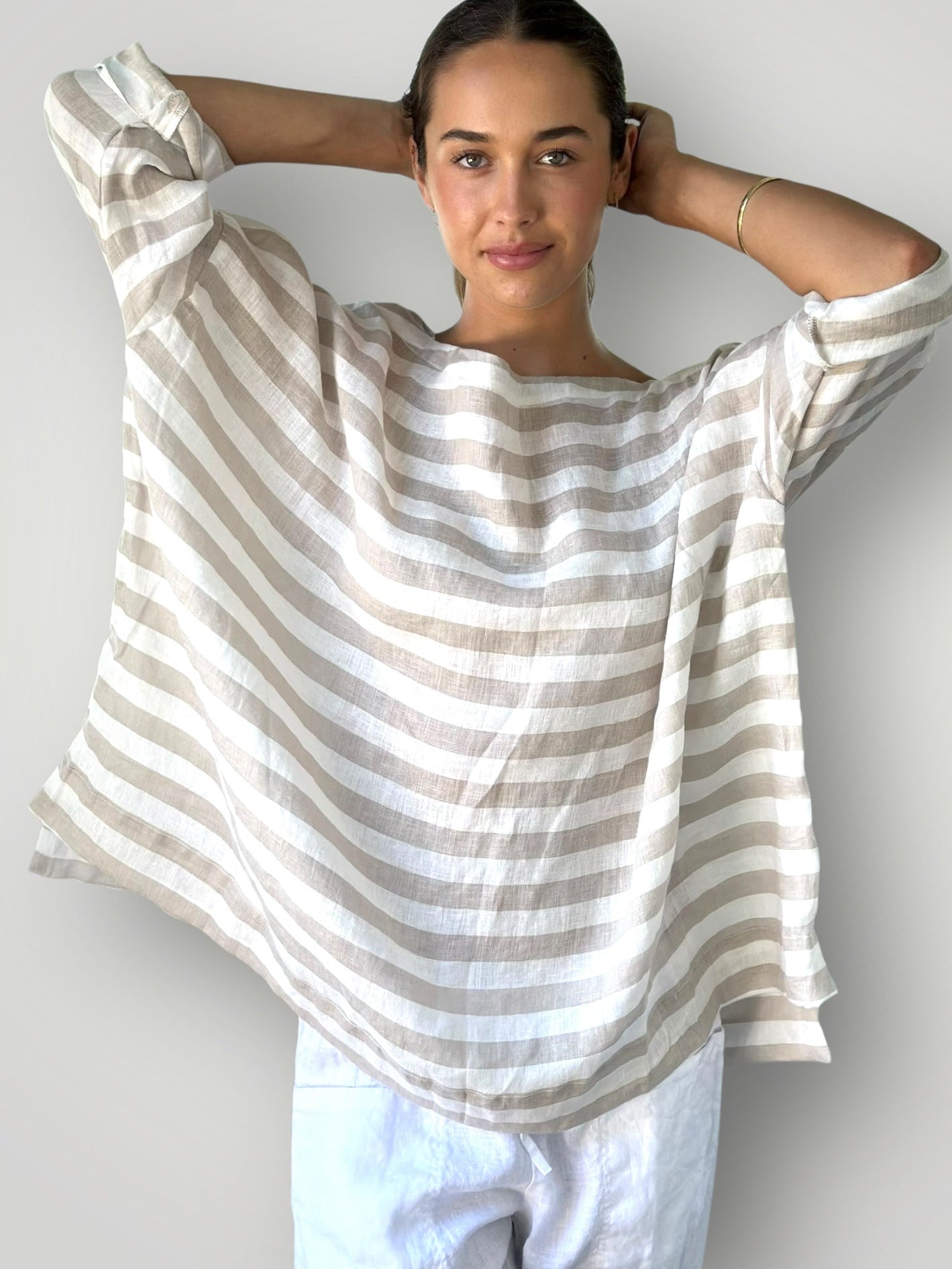 avril top- natural stripe Apparel