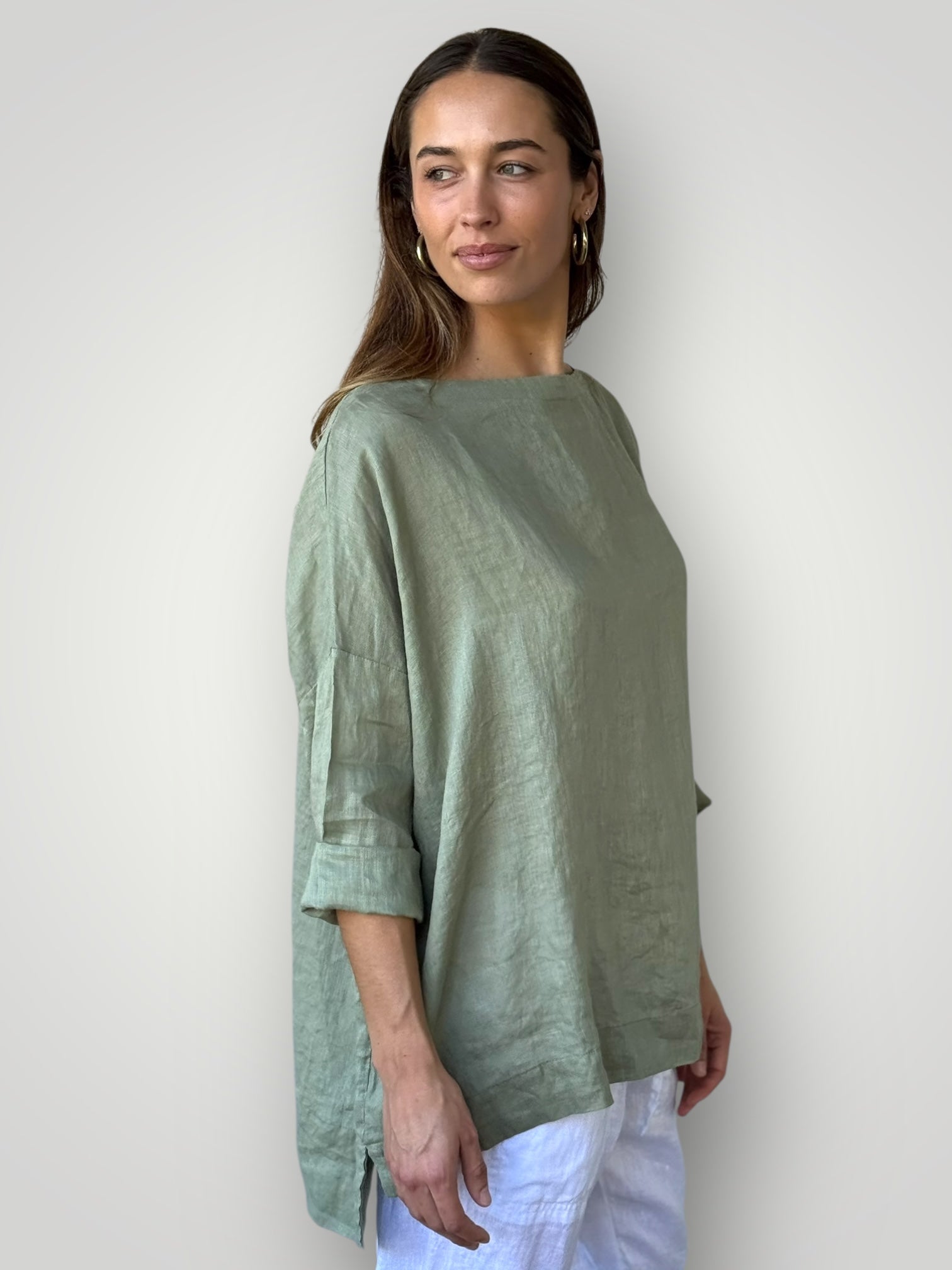 avril top- sage linen Apparel