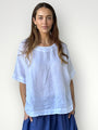 mia top - white linen Apparel