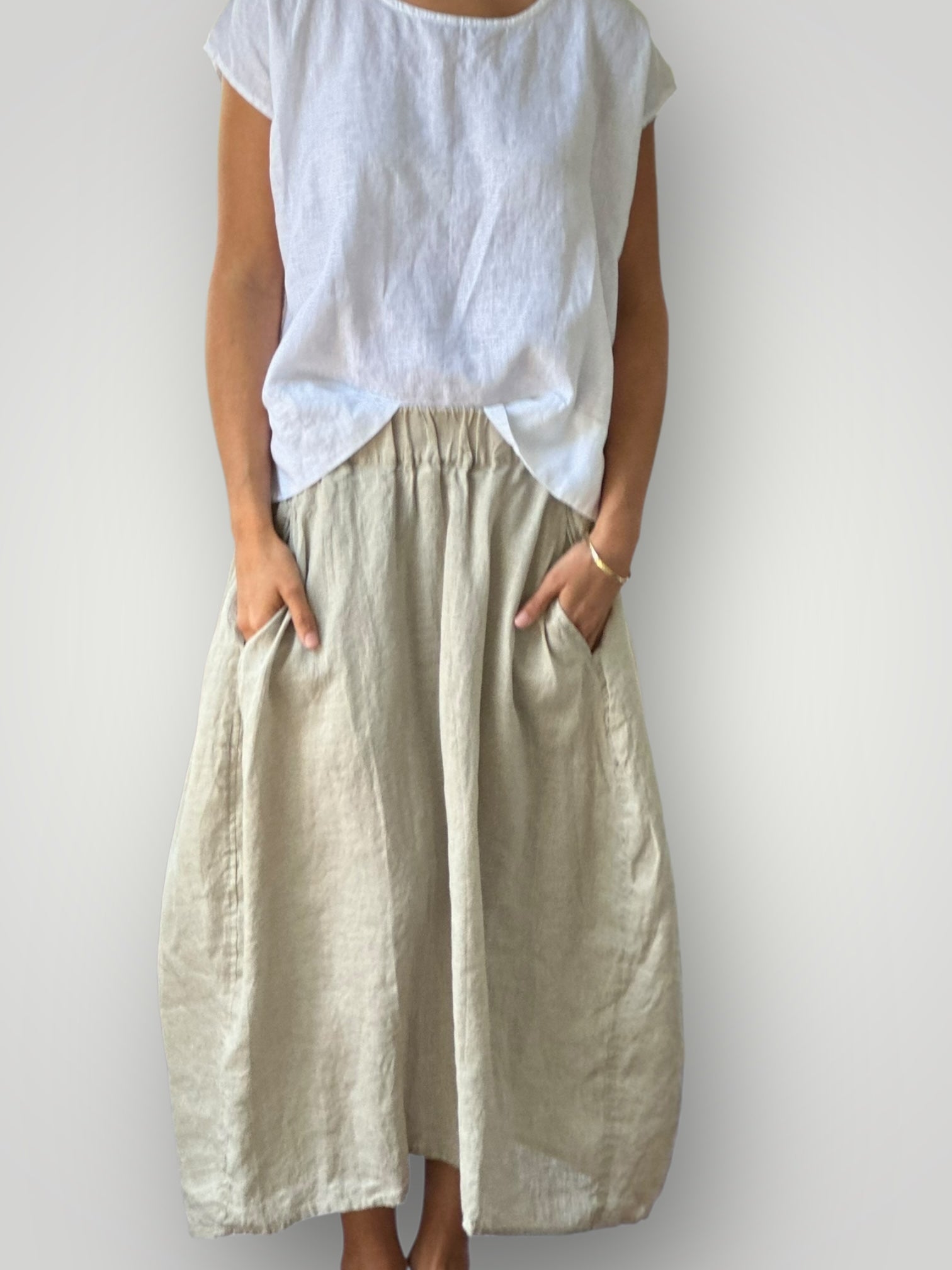 lana skirt-natural linen Apparel
