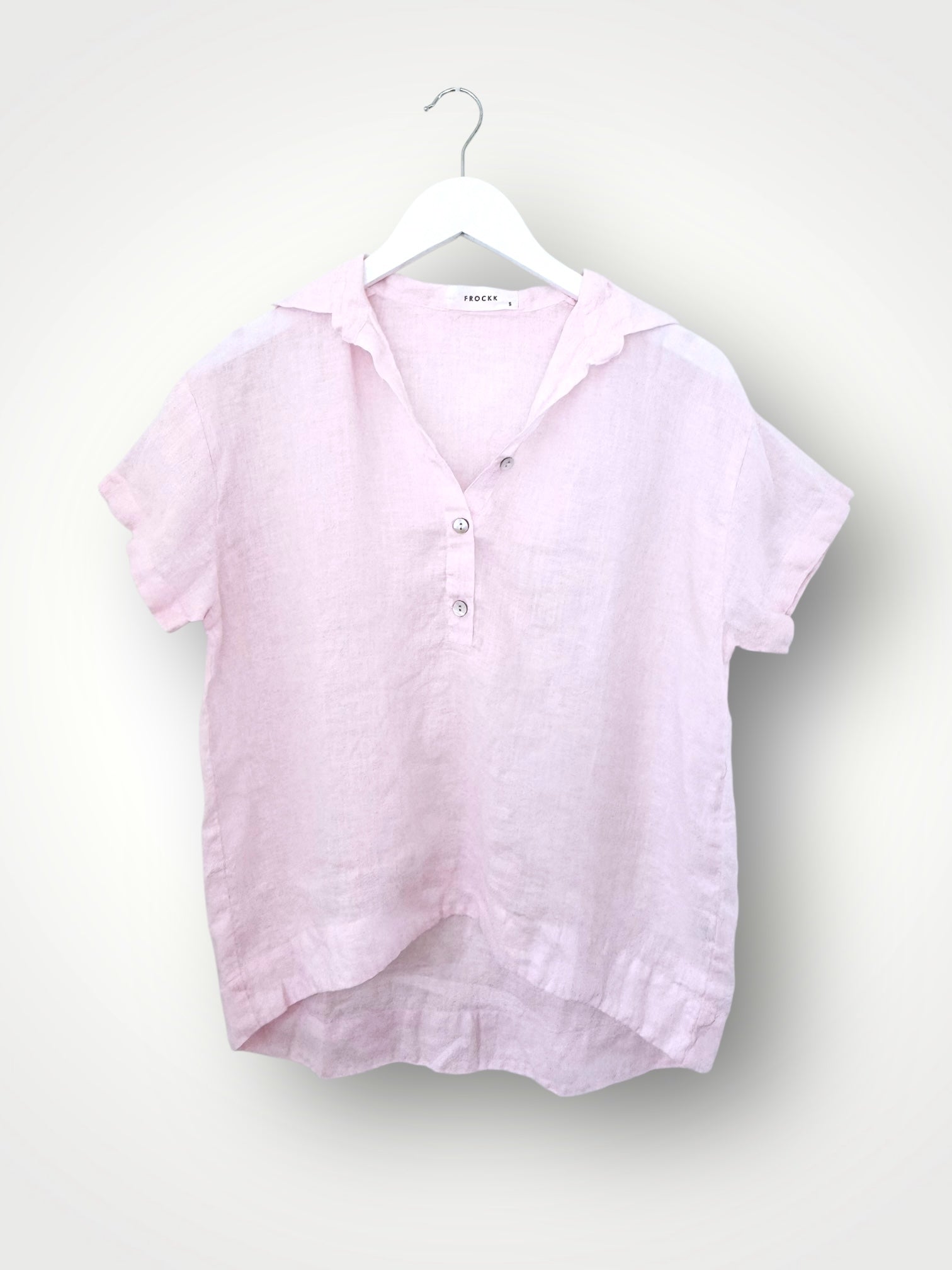 celia top -soft pink linen Apparel