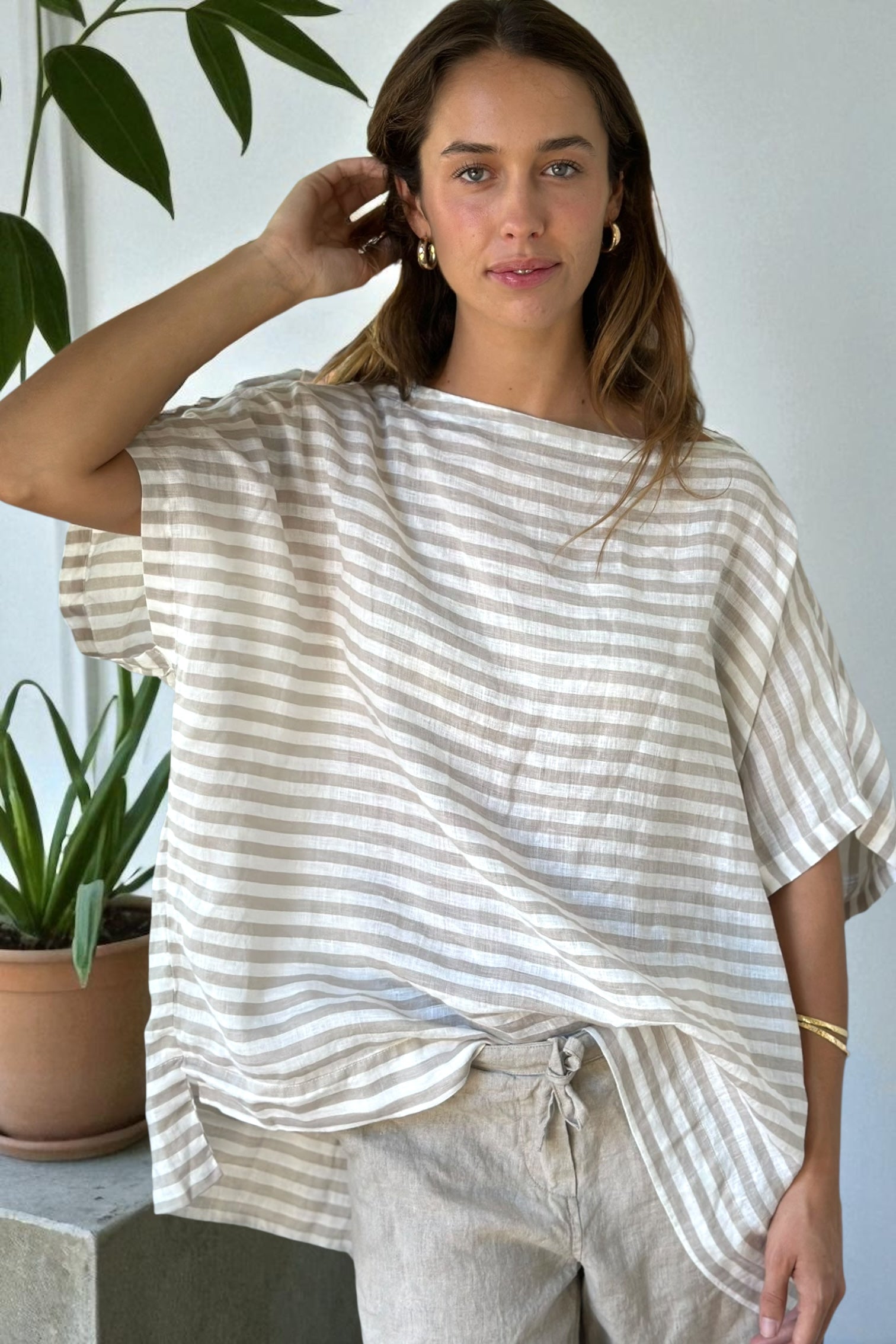 sammy top - natural stripe Apparel