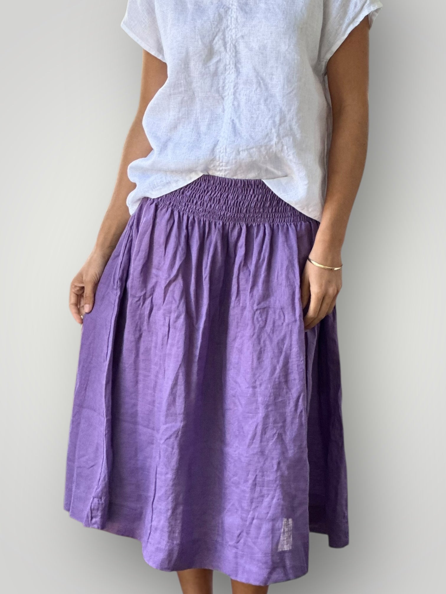 lola skirt - orchid linen Apparel