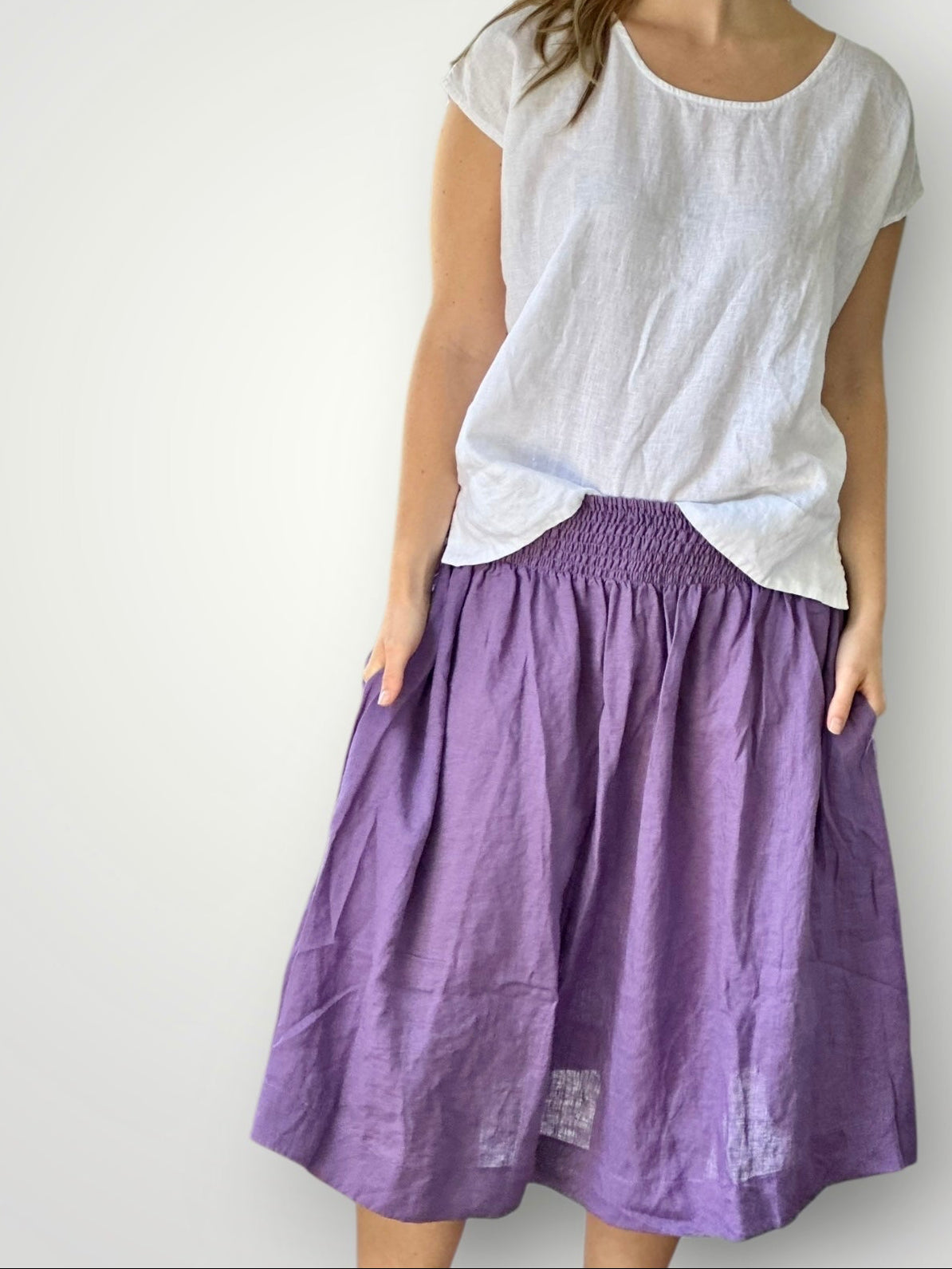 lola skirt - orchid linen Apparel