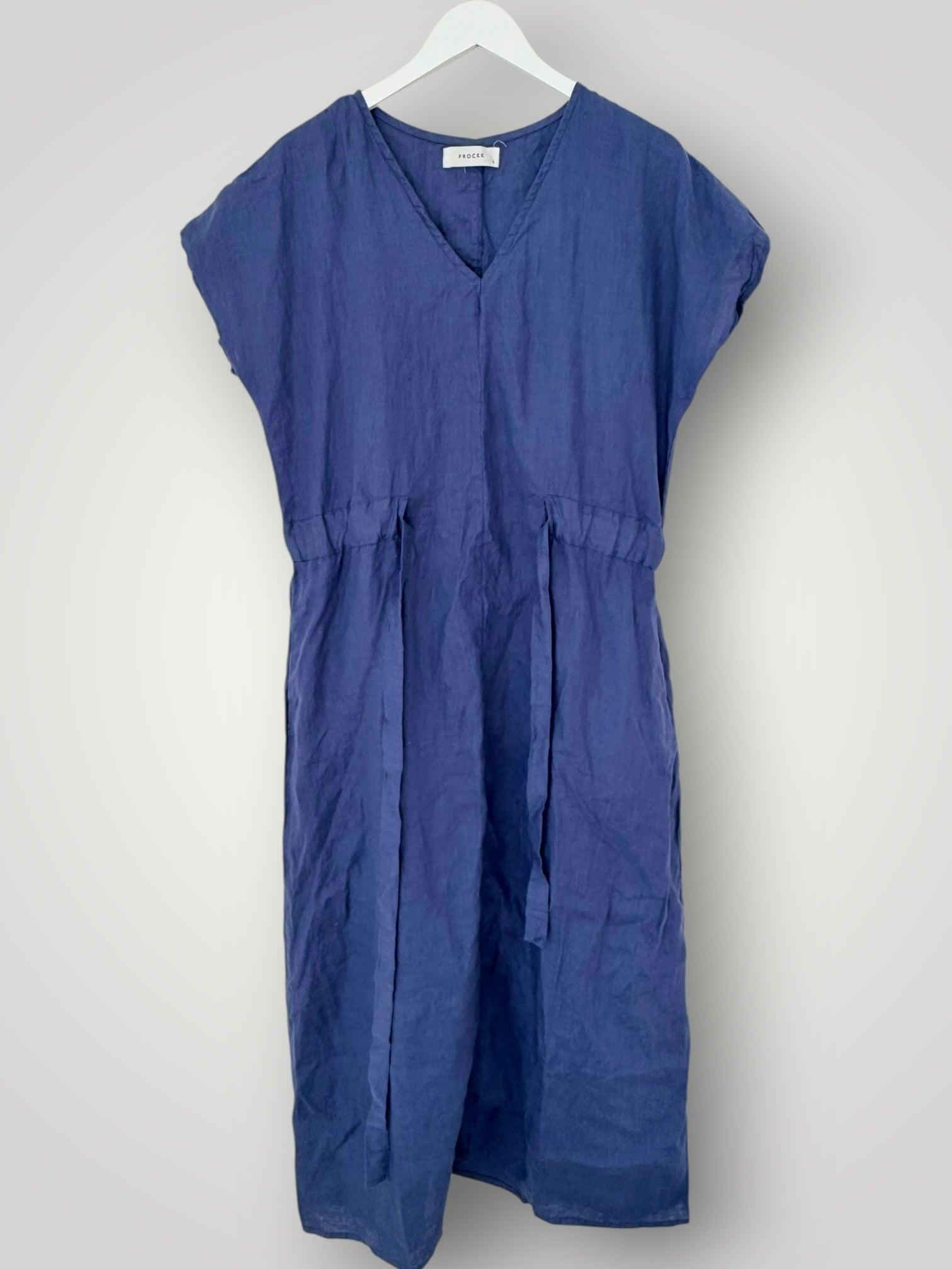 harper dress - blue dusk linen Apparel
