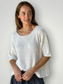 alex top - warm white cotton knit Apparel