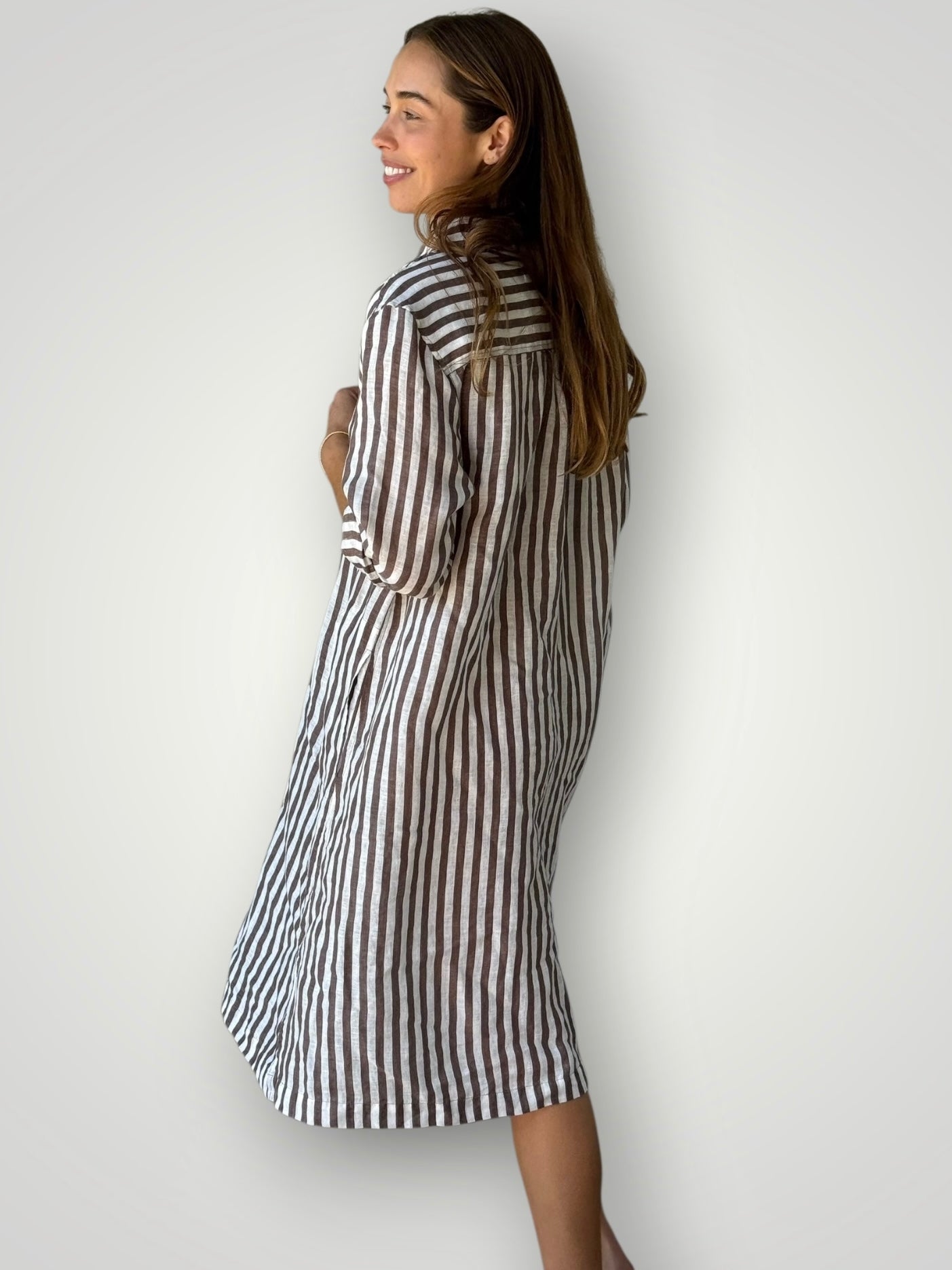bianca dress -soil stripe linen Apparel