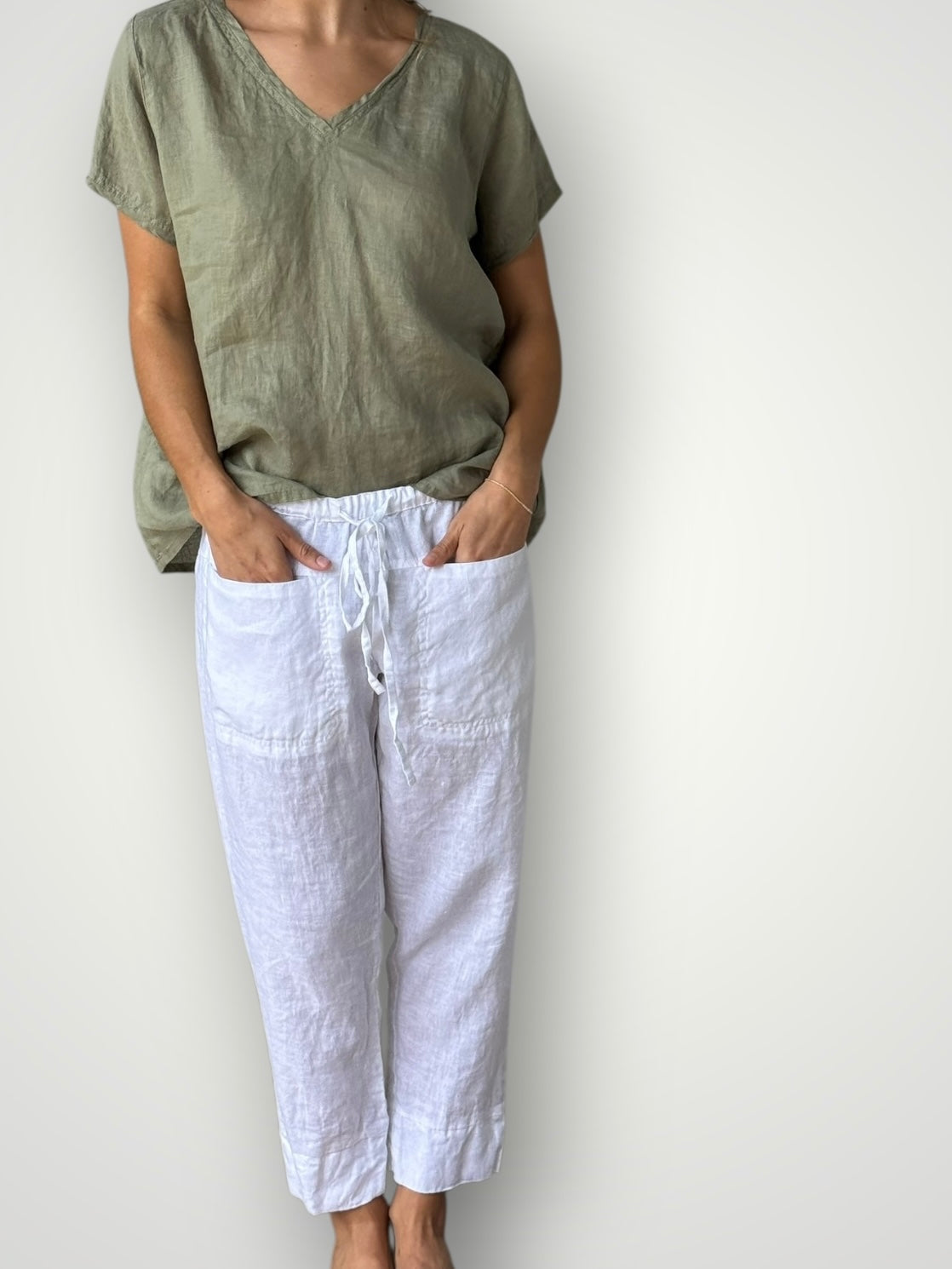 darcy pant - white linen Apparel