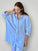 aiden oversized shirt - soft blue linen Apparel