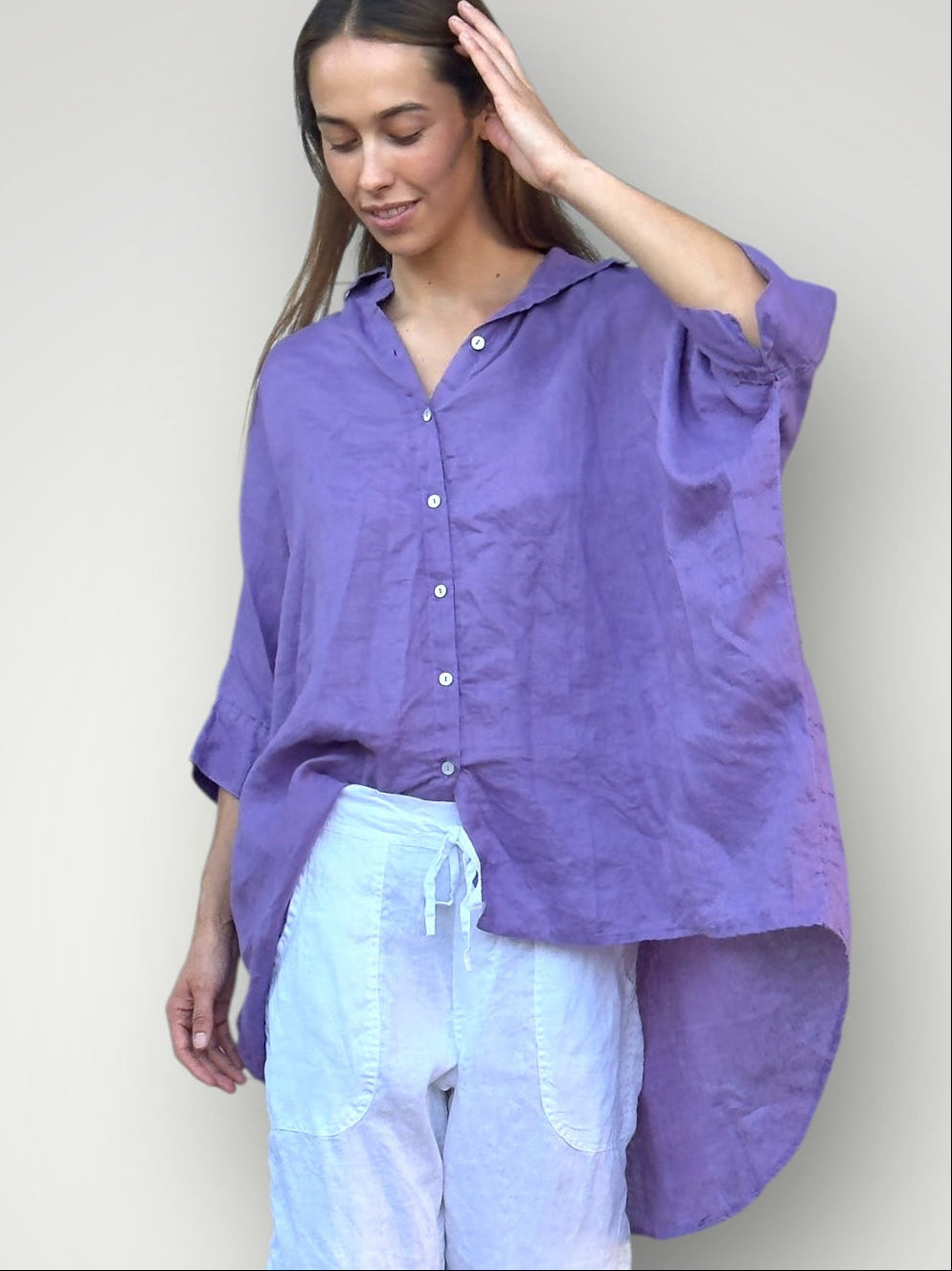 issey shirt - orchid linen Apparel