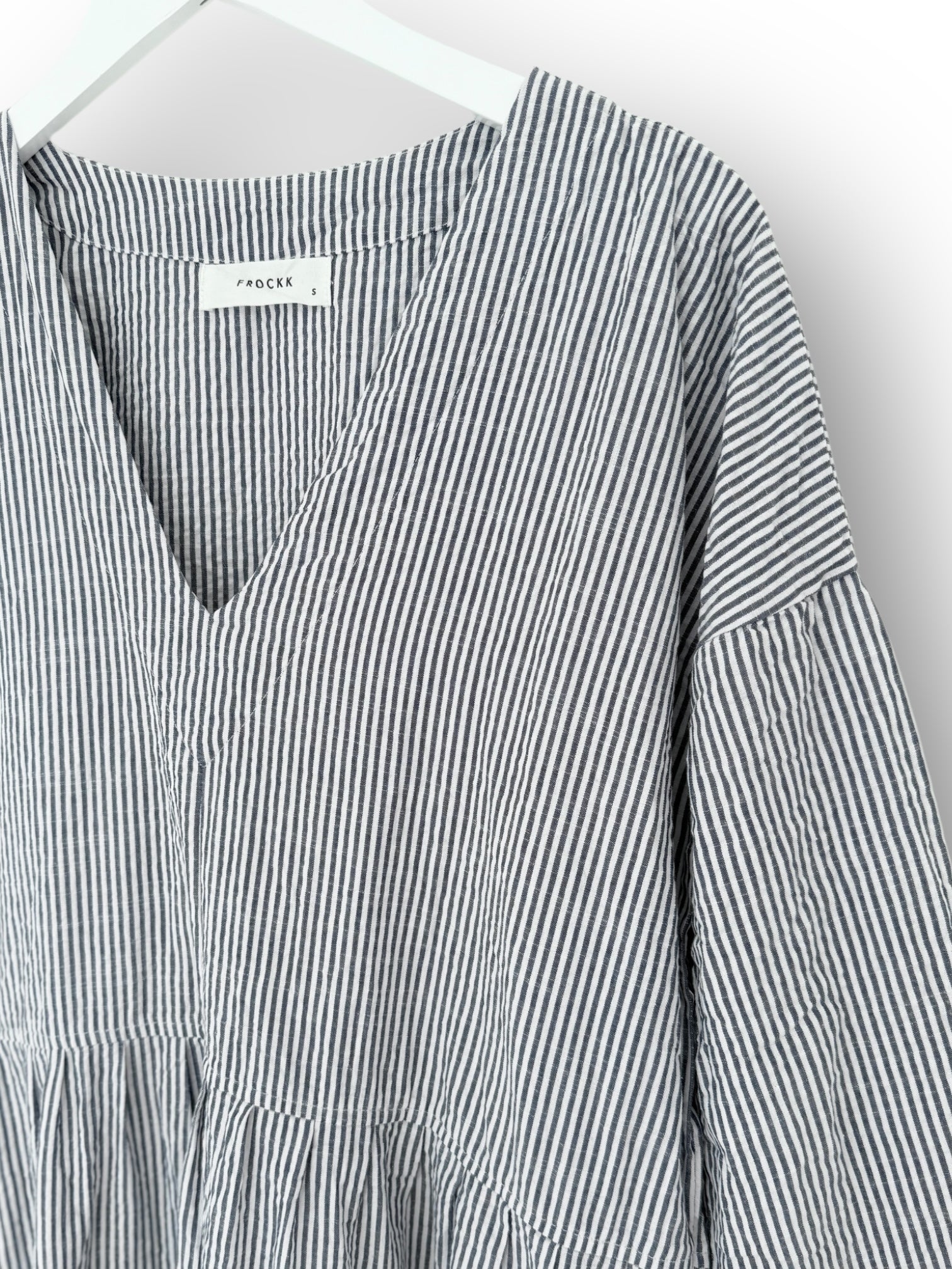 paige dress - grey stripe cotton Apparel