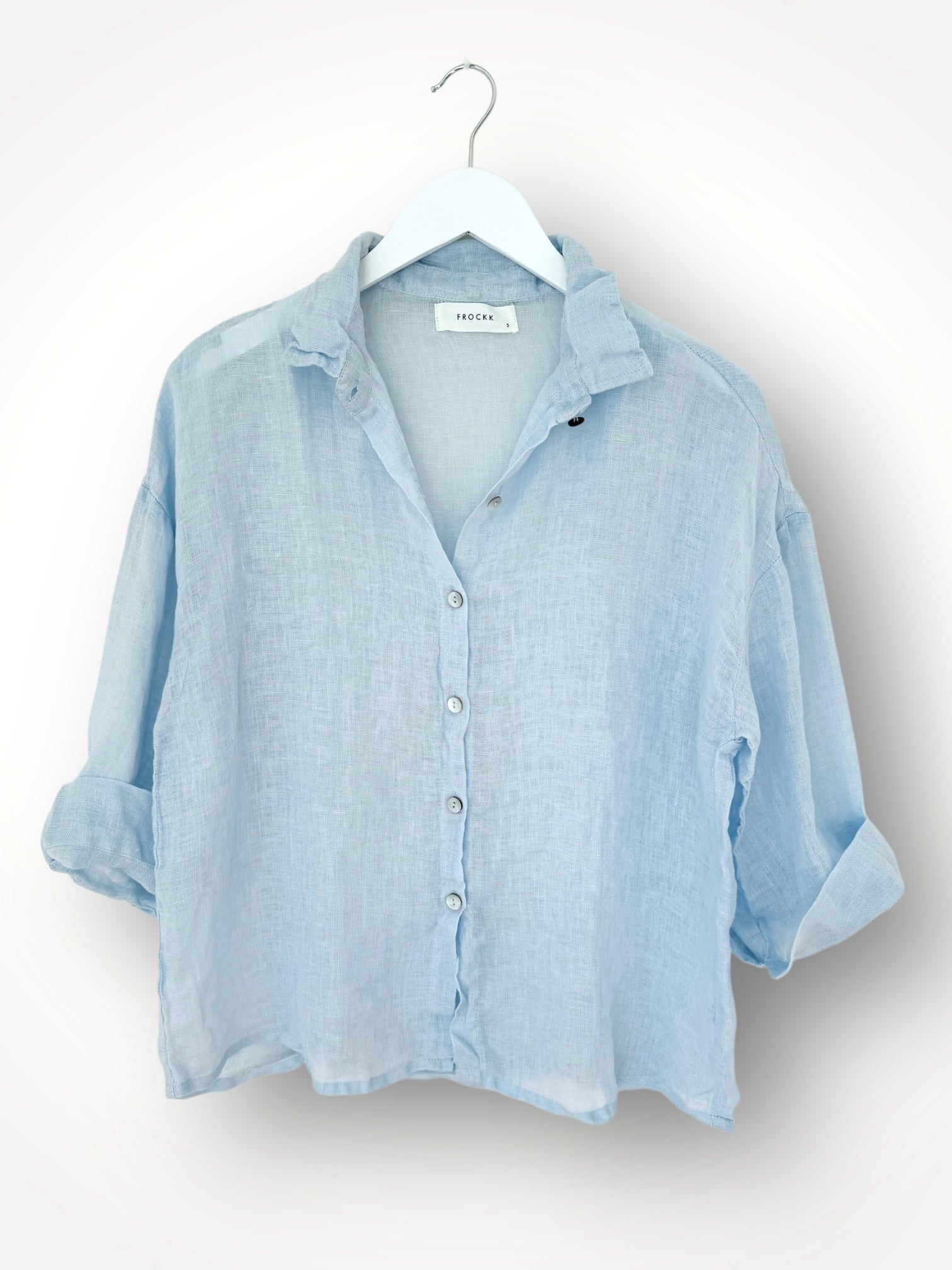 deanna shirt - soft blue linen gauze Apparel