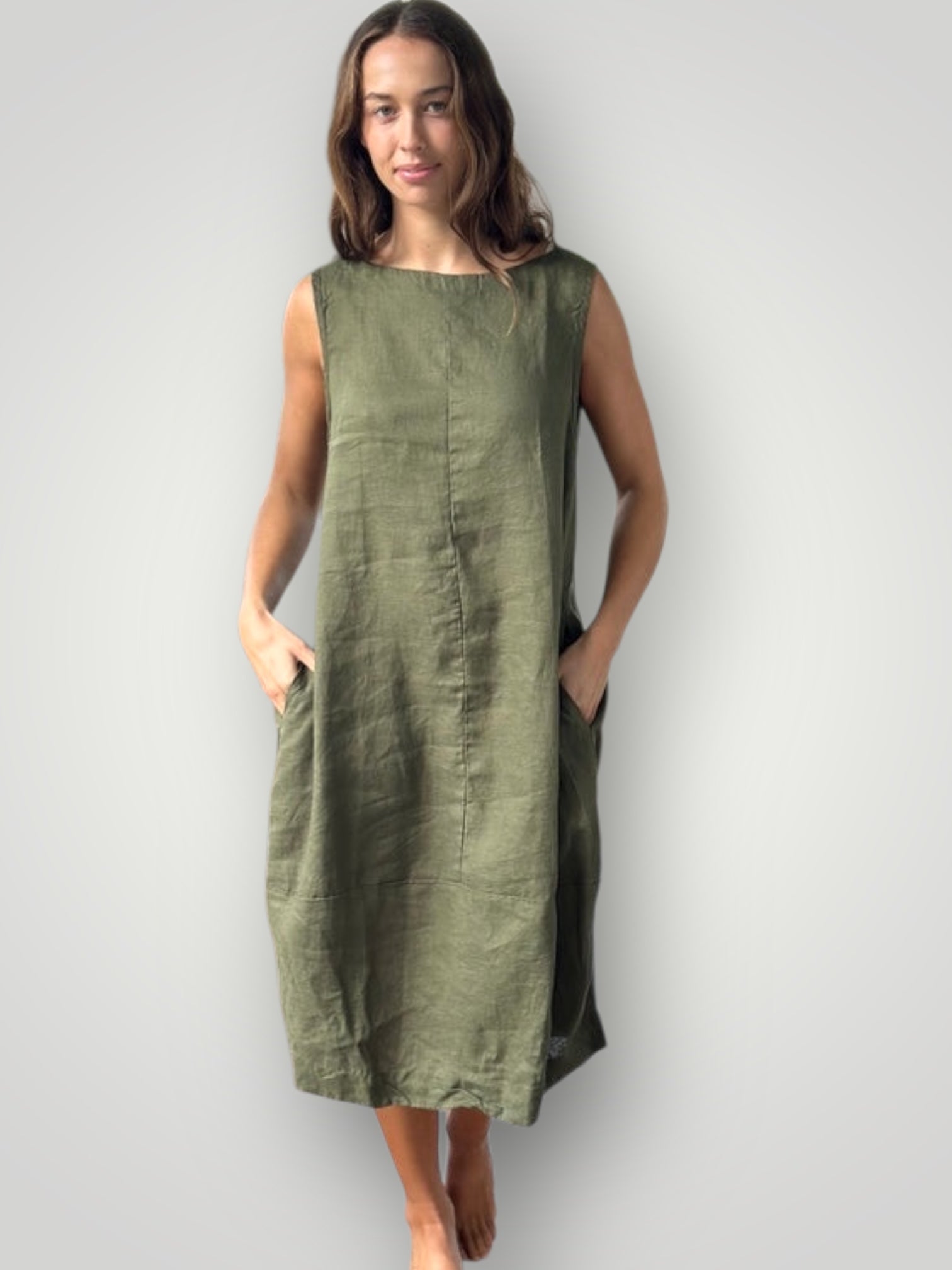 adele dress-army linen Apparel