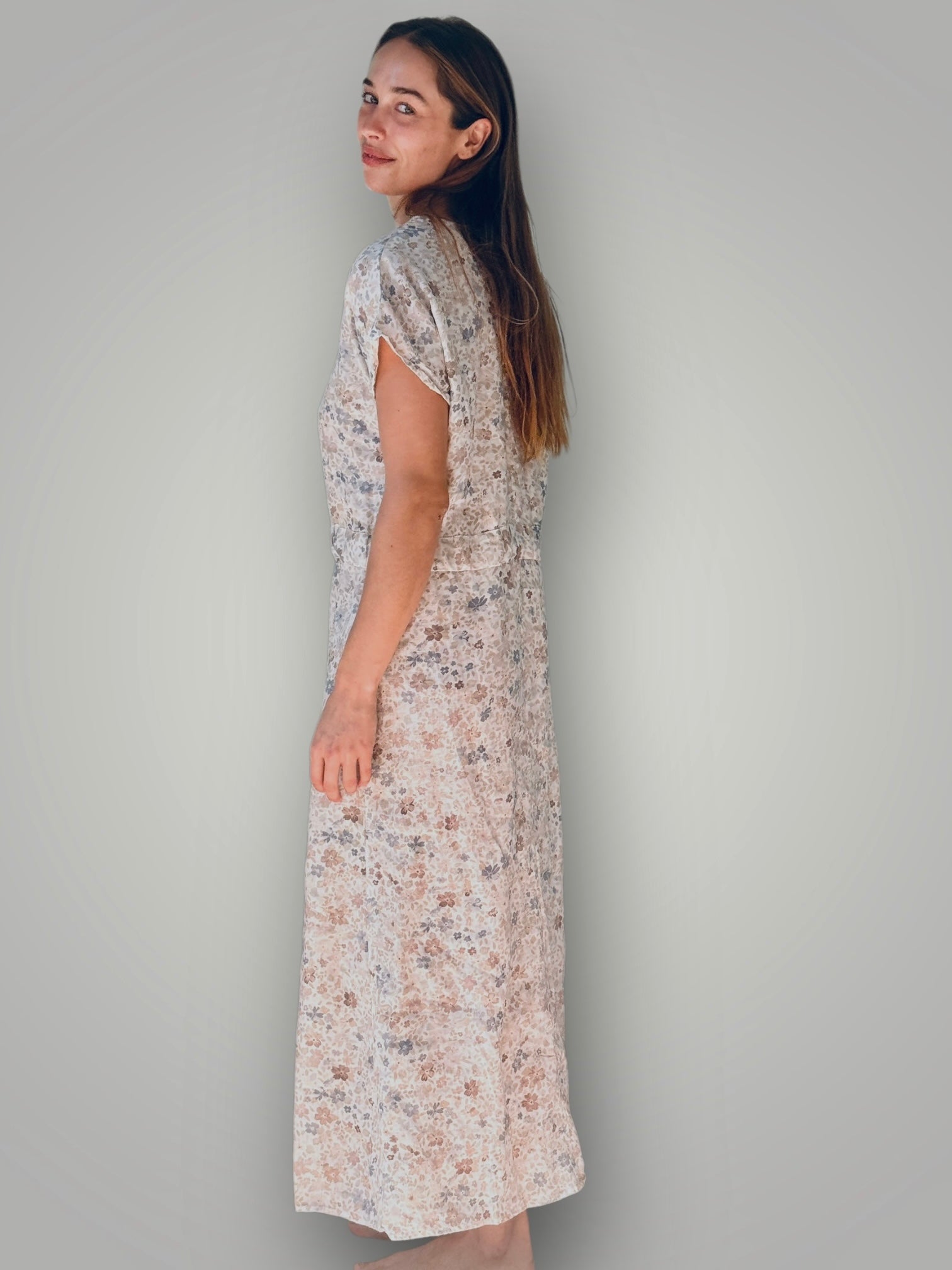 harper dress - flower patch linen Apparel