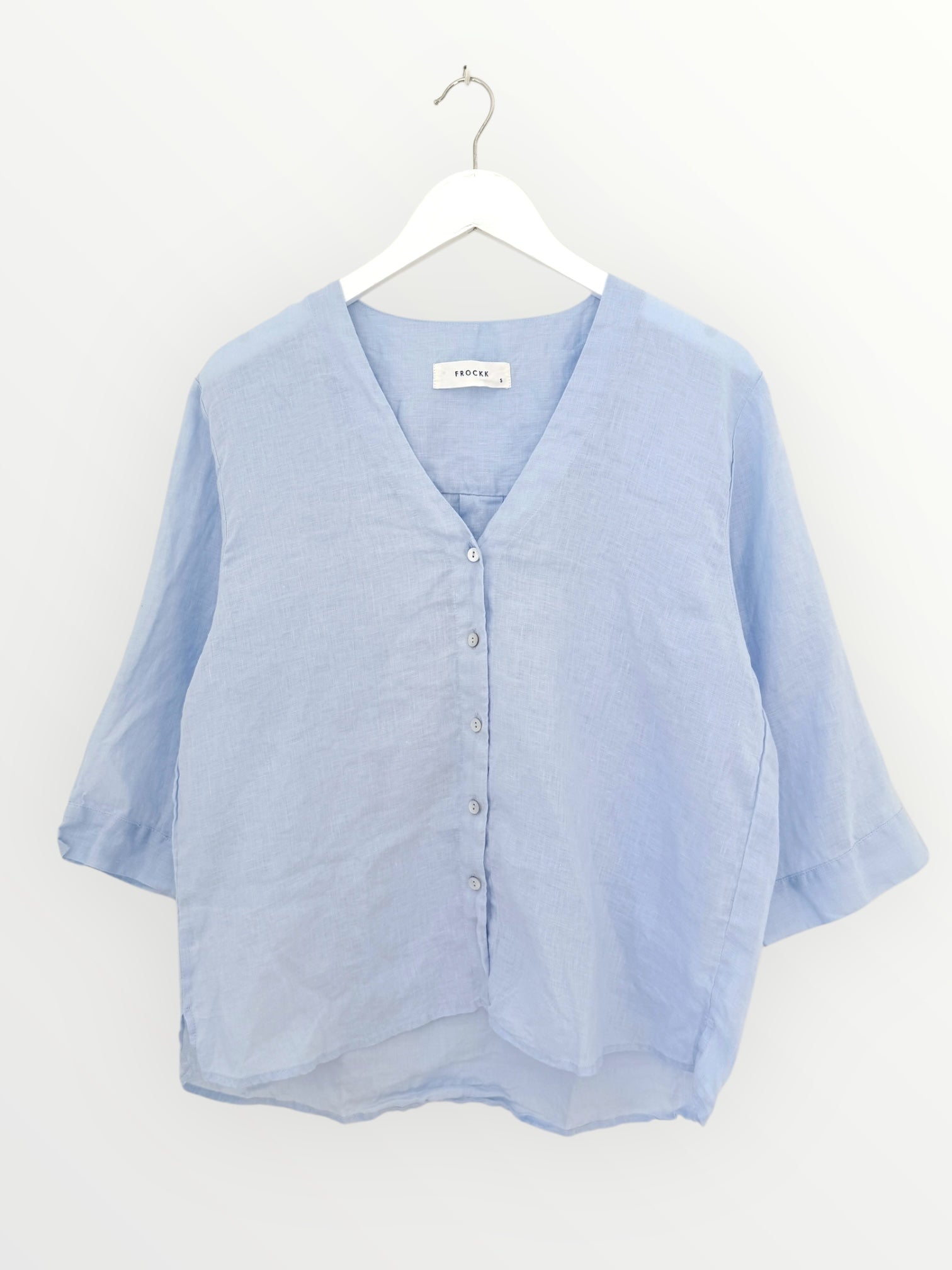 raine shirt - soft blue linen Apparel
