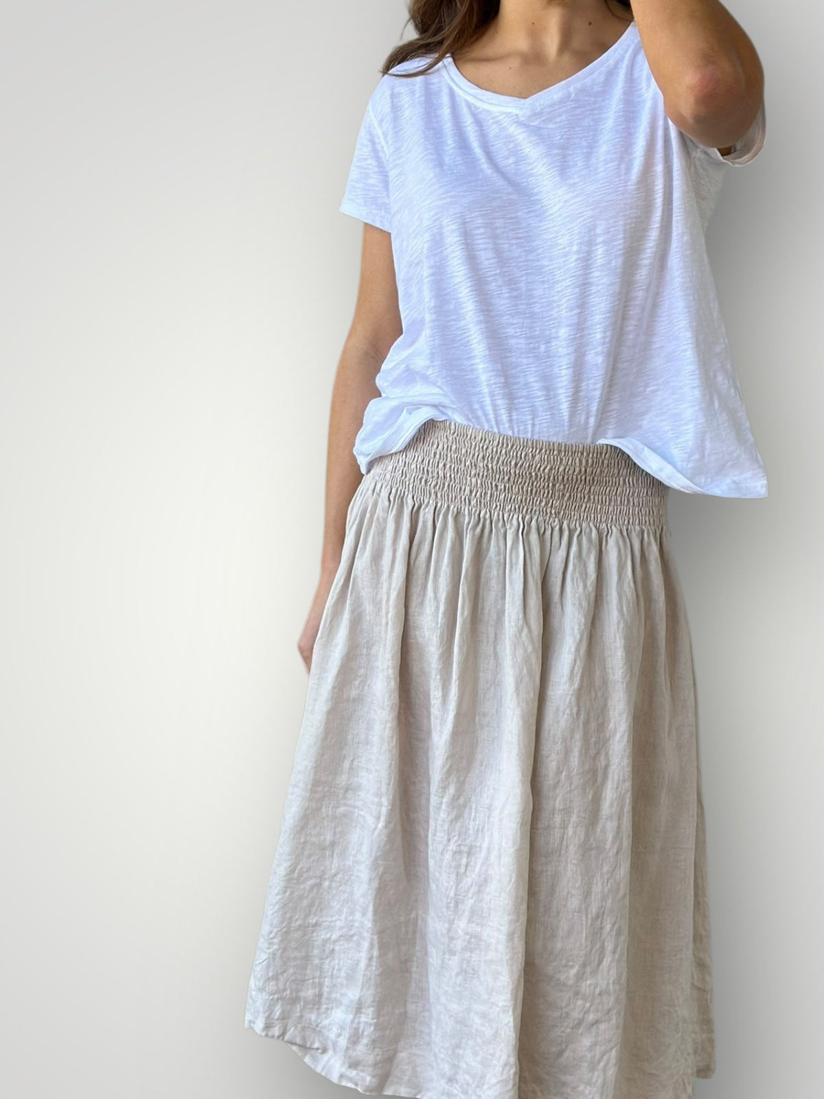lola skirt - natural linen Apparel