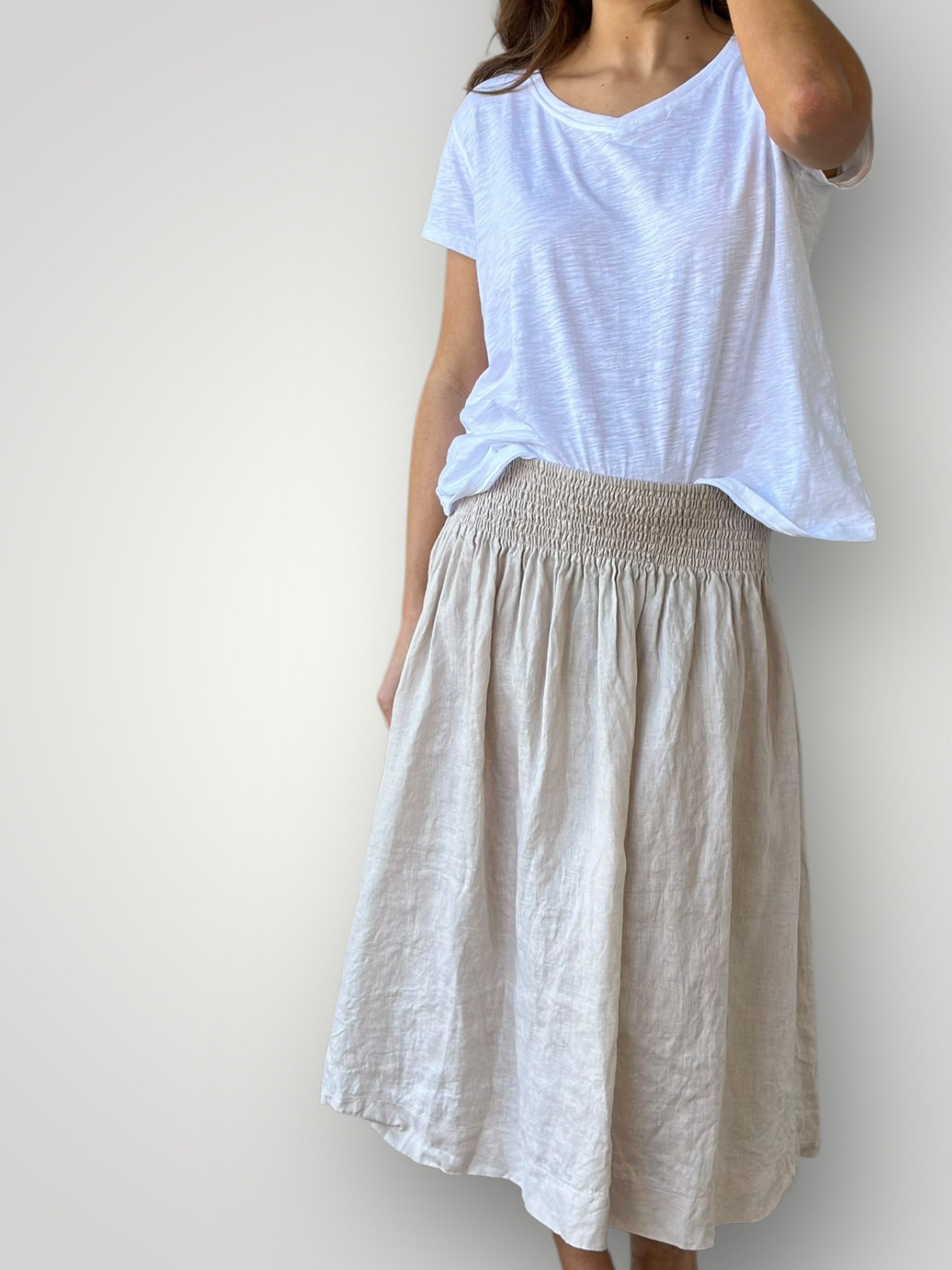 lola skirt - natural linen Apparel