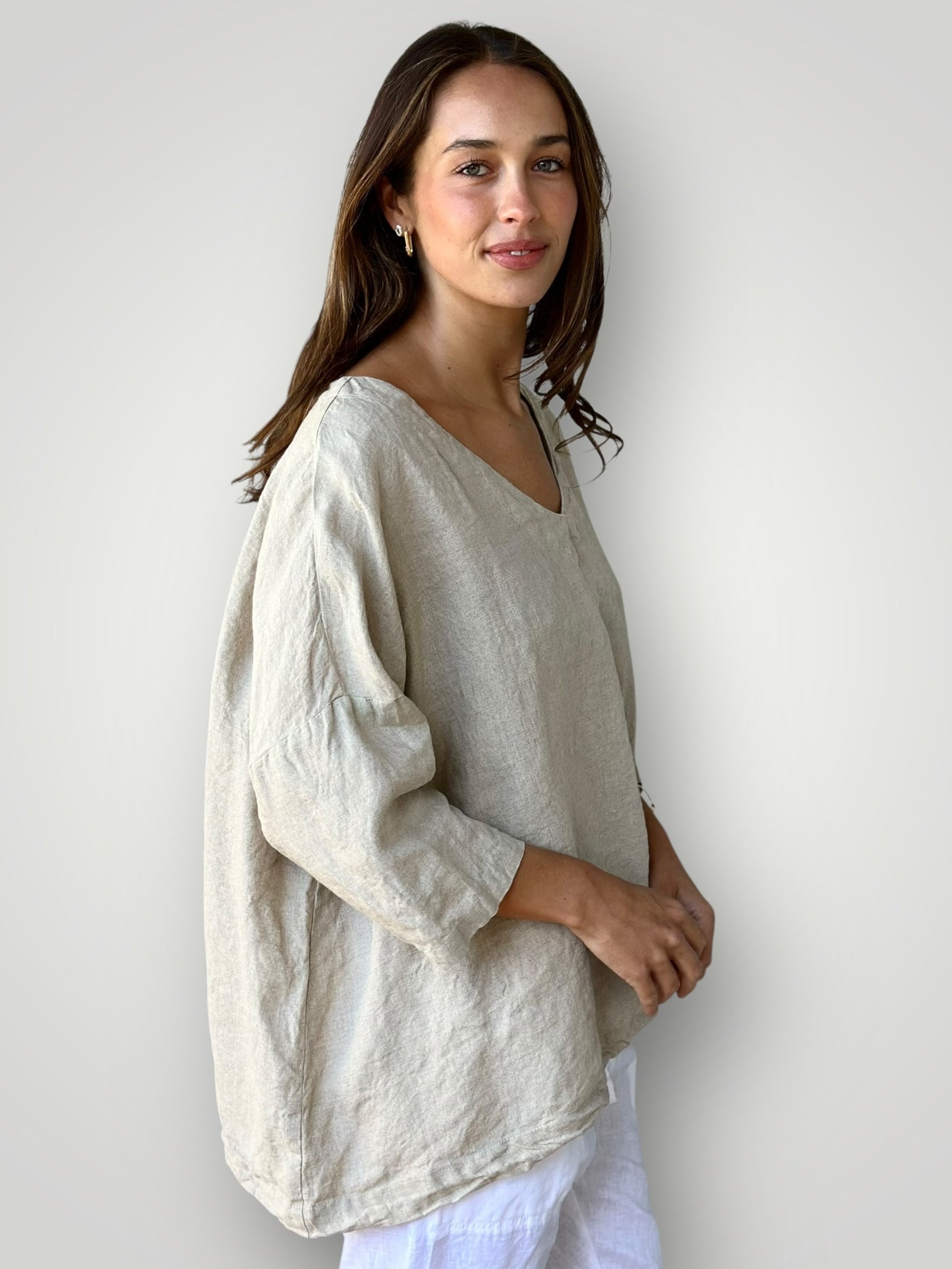 lydia top - natural linen Apparel