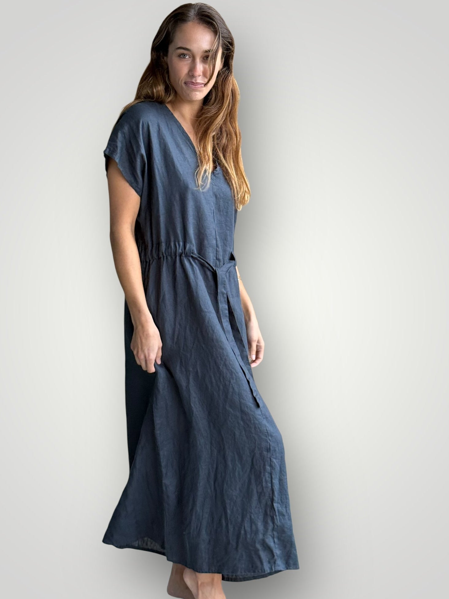 harper dress - charcoal linen Apparel