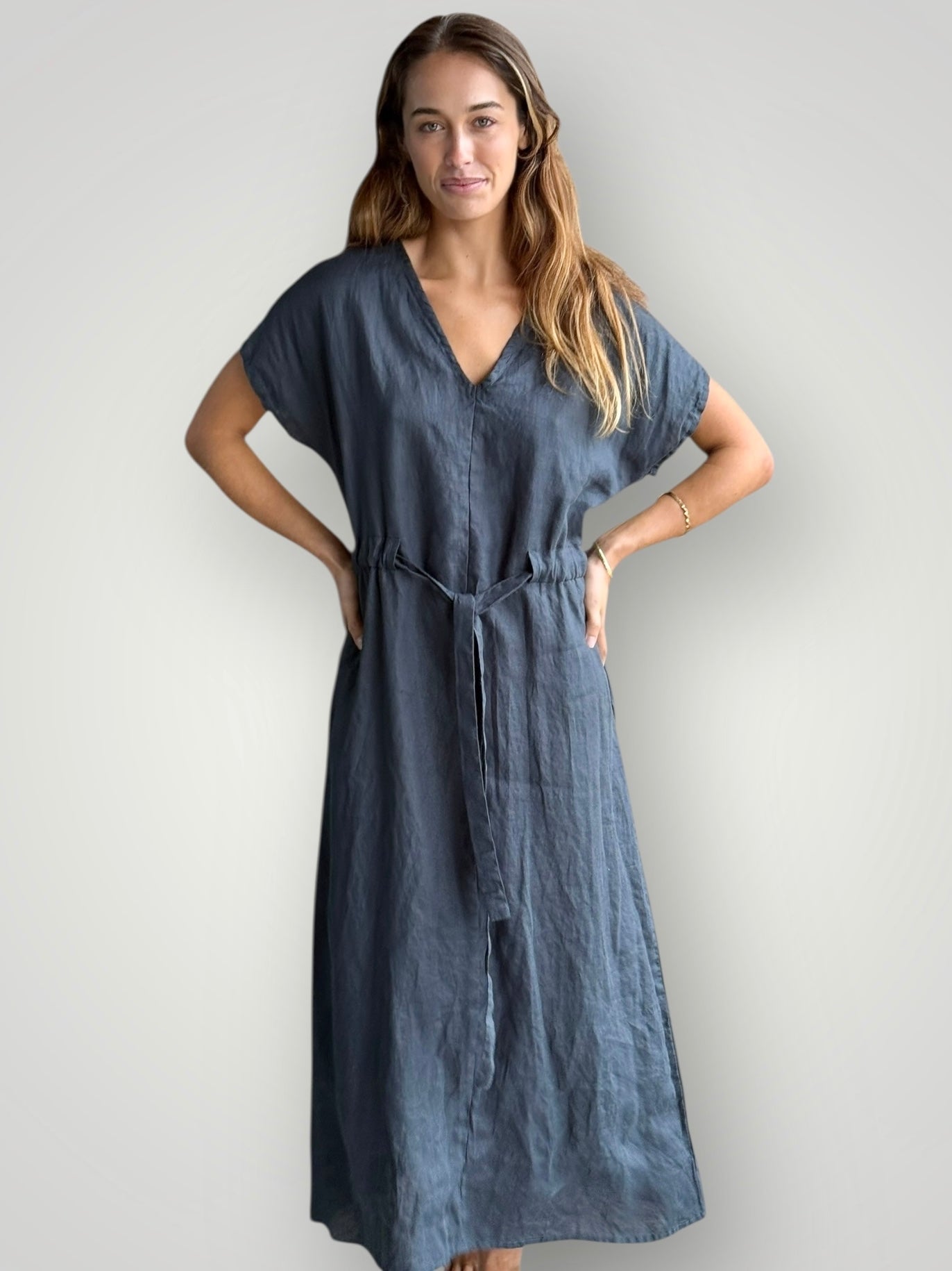 harper dress - charcoal linen Apparel