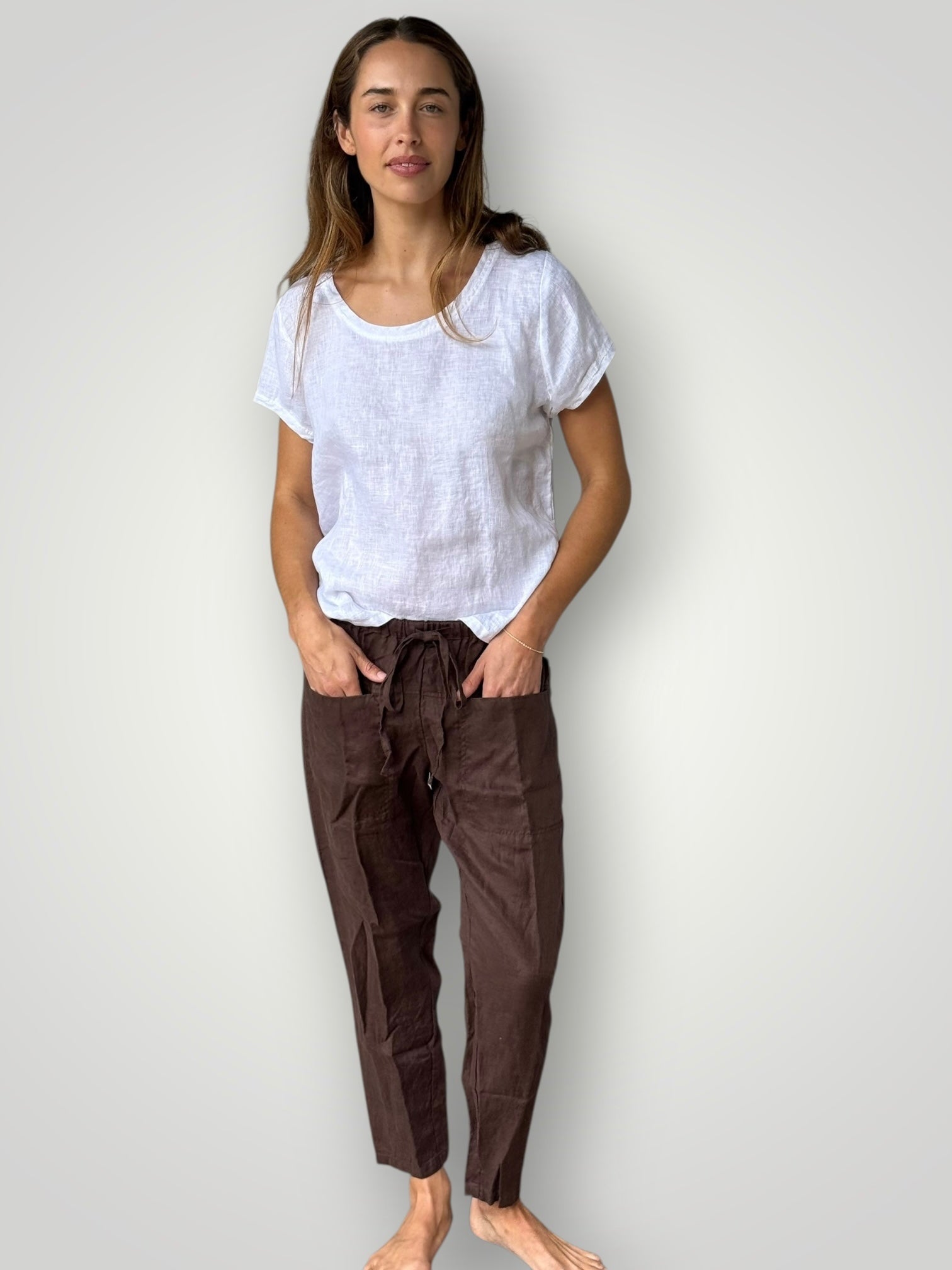 jessie pants - chocolate linen Apparel