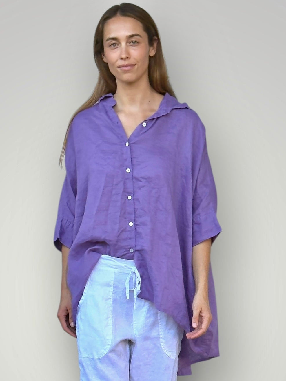 issey shirt - orchid linen Apparel