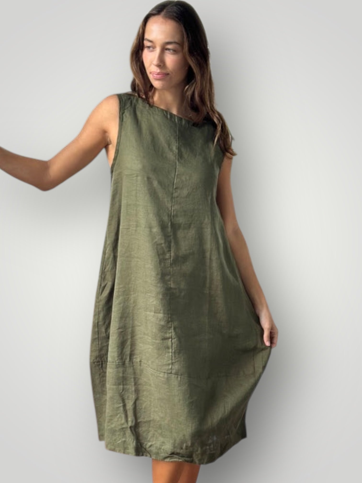 adele dress-army linen Apparel