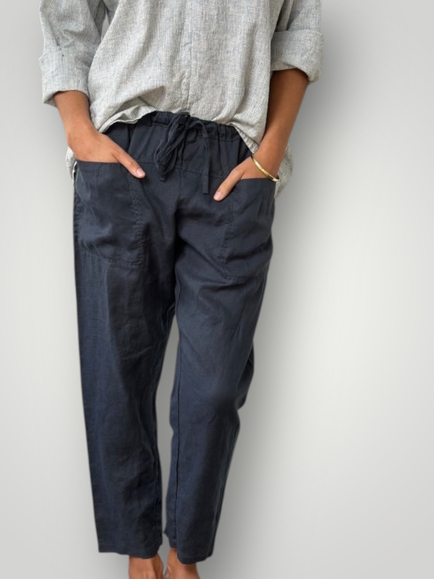 jessie pant-charcoal linen Apparel