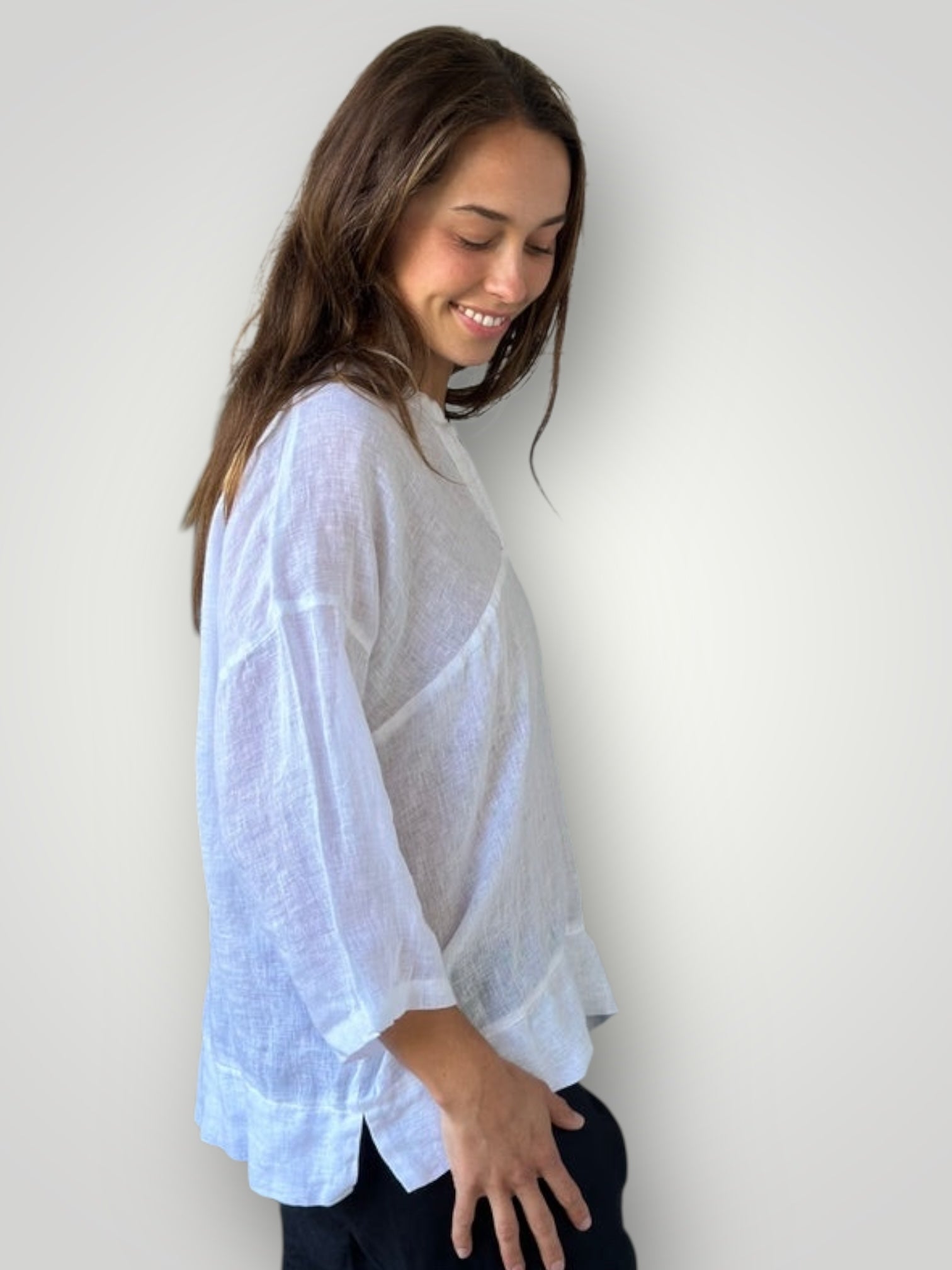 francis top-white linen gauze Apparel