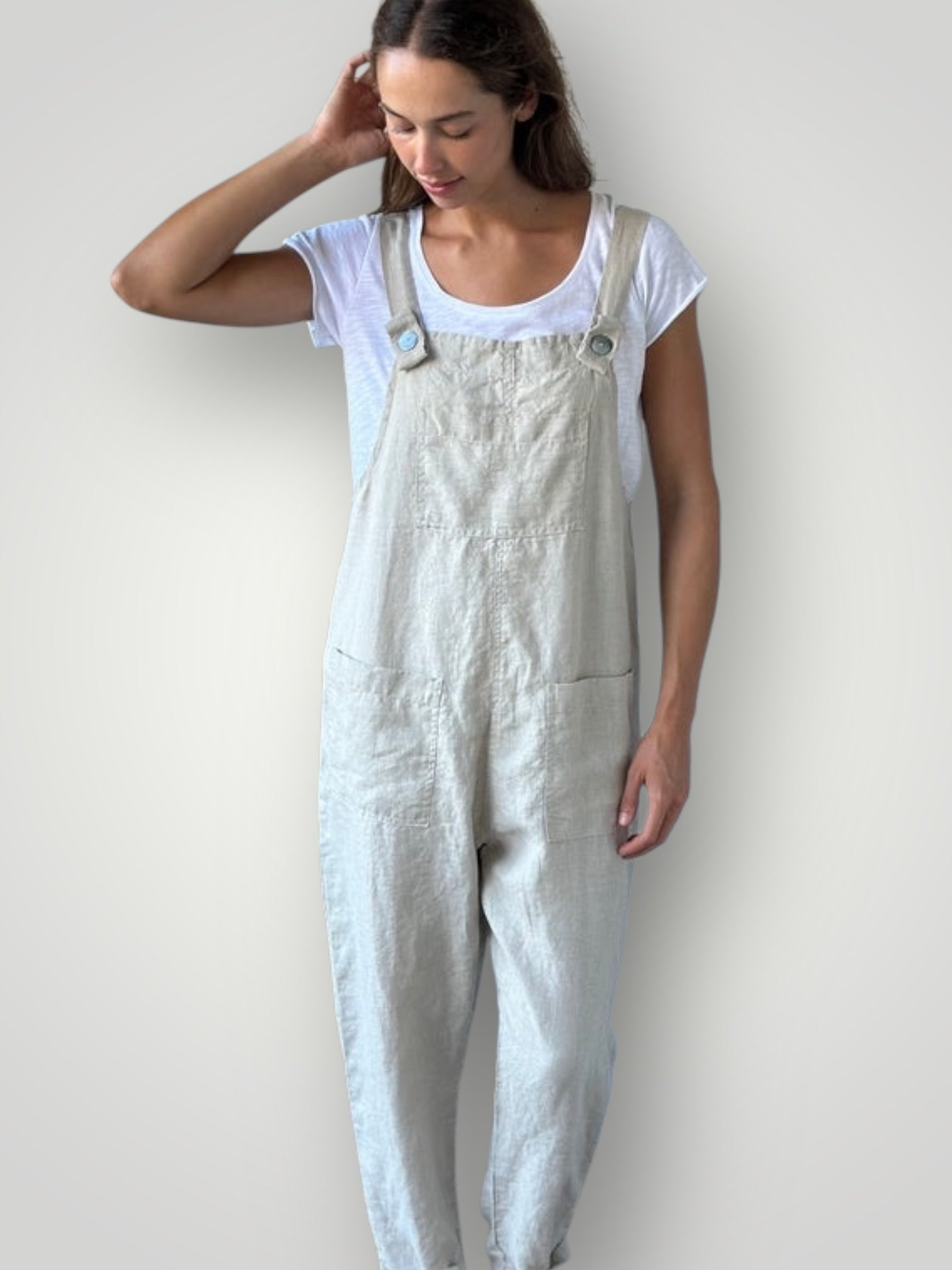 overalls - natural linen Apparel