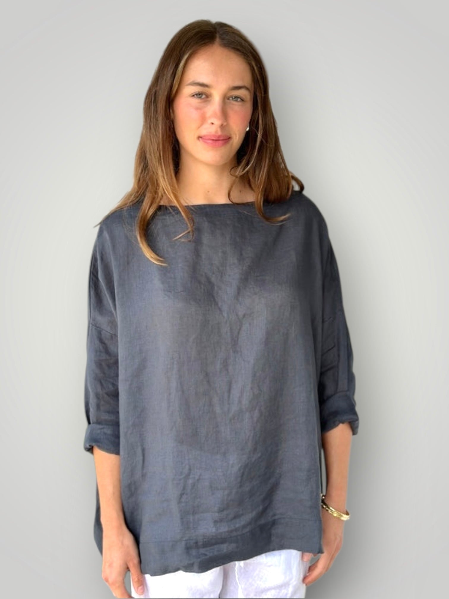 avril top-charcoal linen Apparel