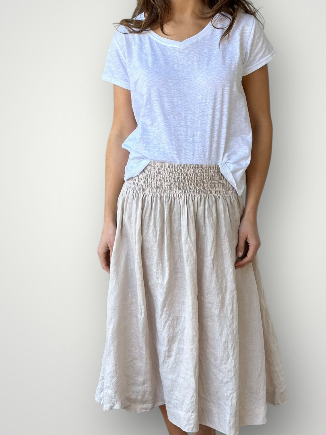 lola skirt - natural linen Apparel