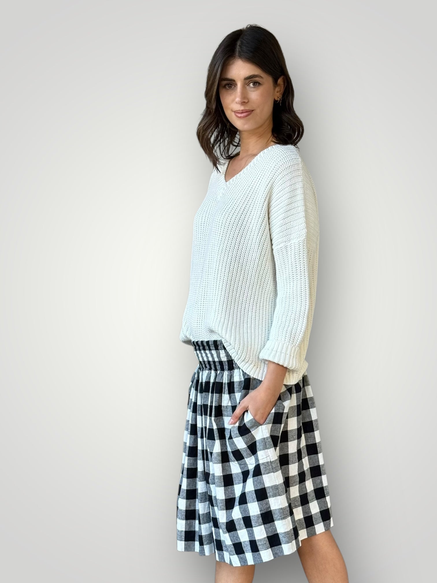 zoe skirt - black check Apparel