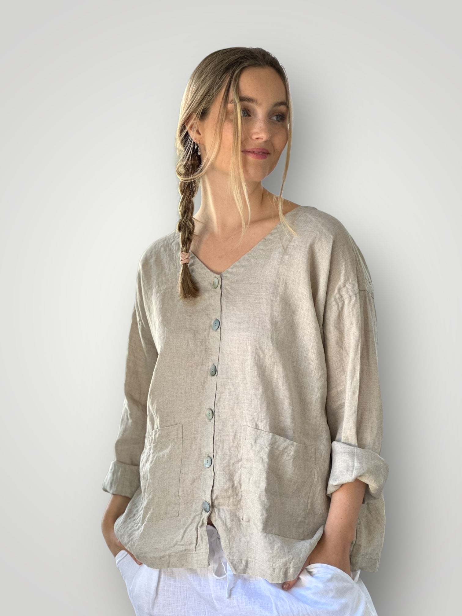 jamie jacket -natural linen Apparel