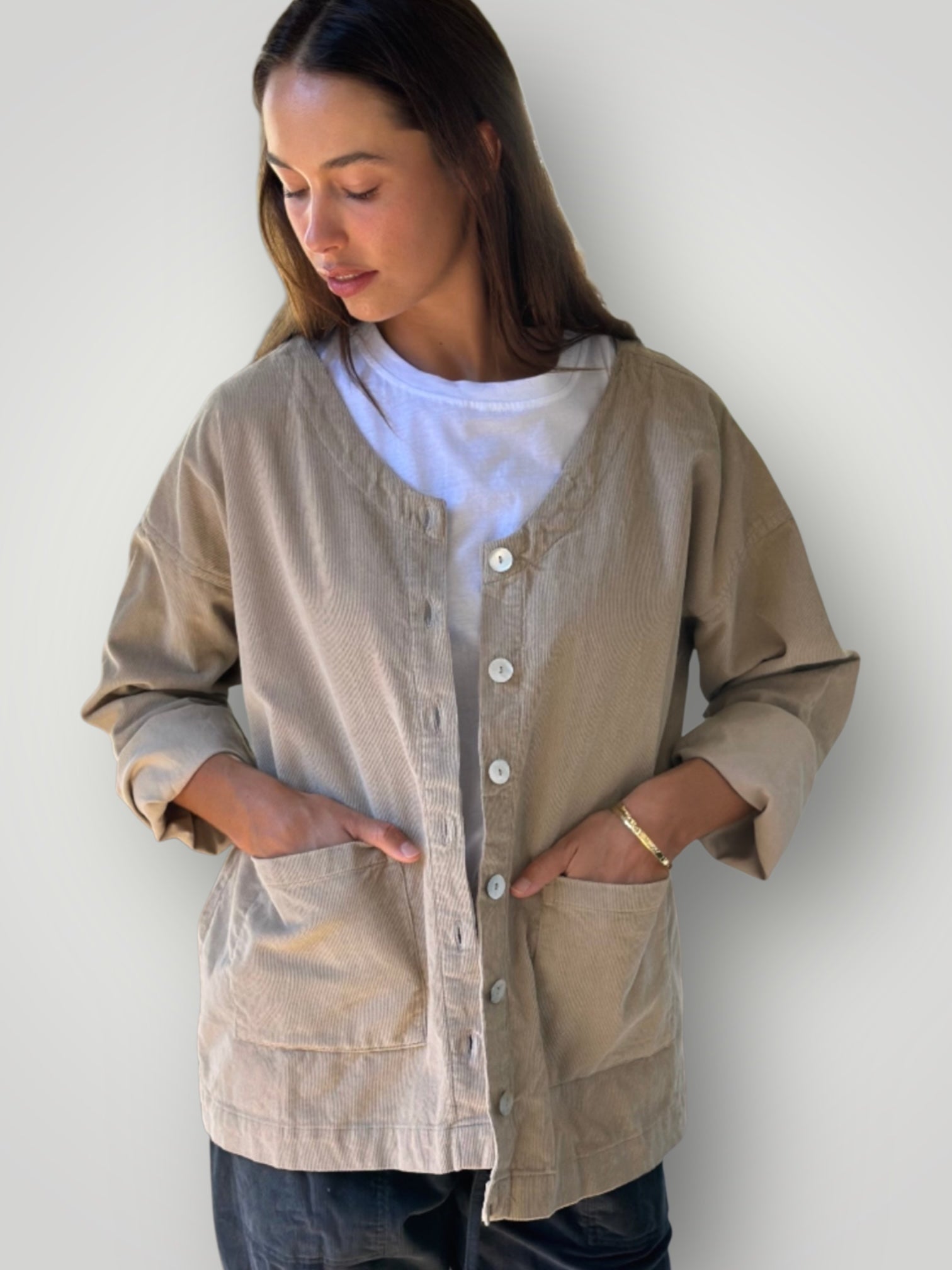 jamie jacket - almond cord Apparel