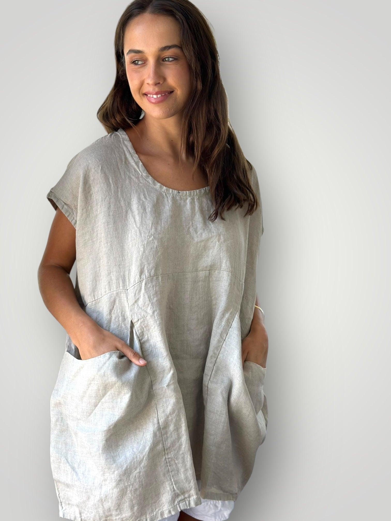 melrose top - natural linen Apparel