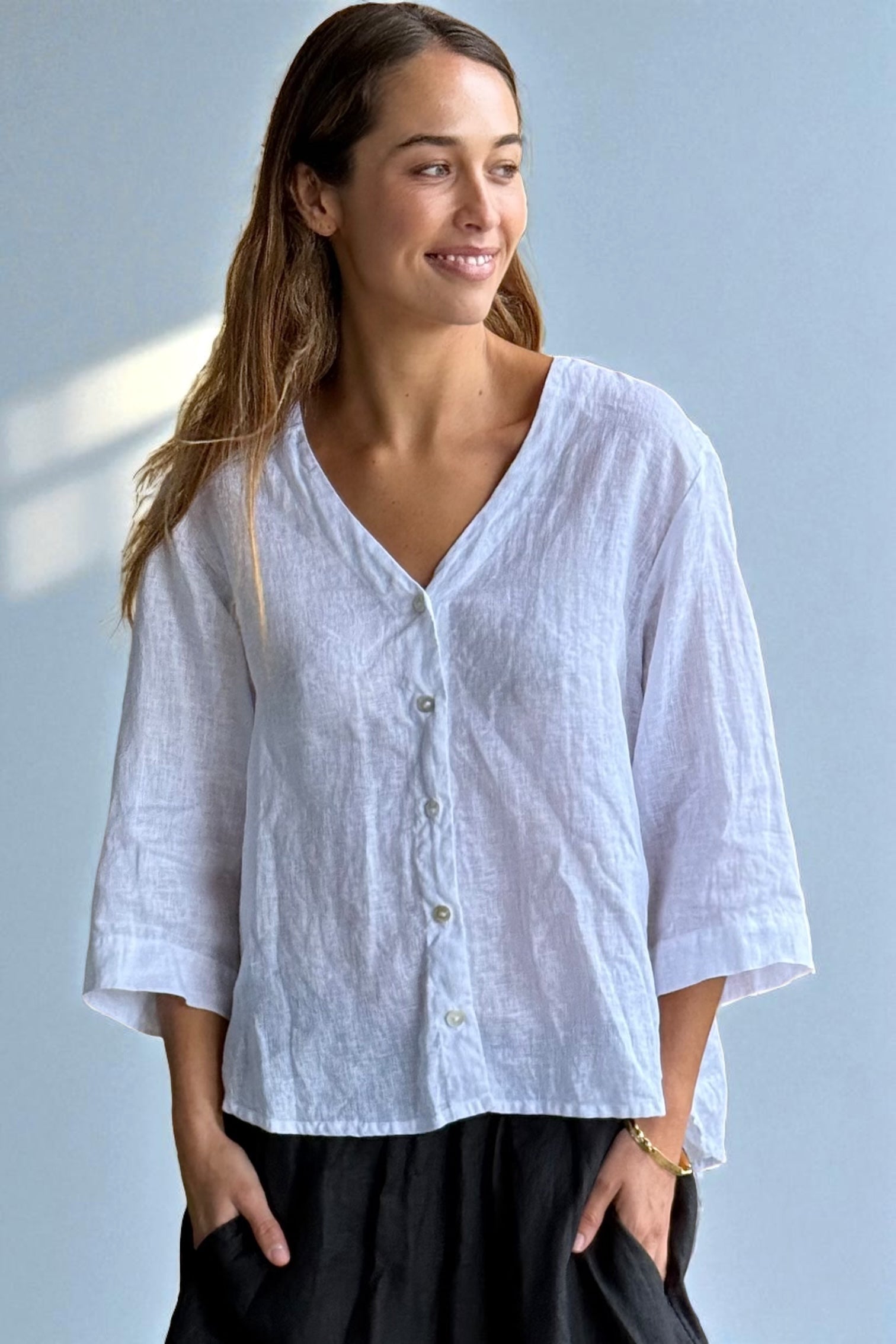 raine shirt - white linen Apparel