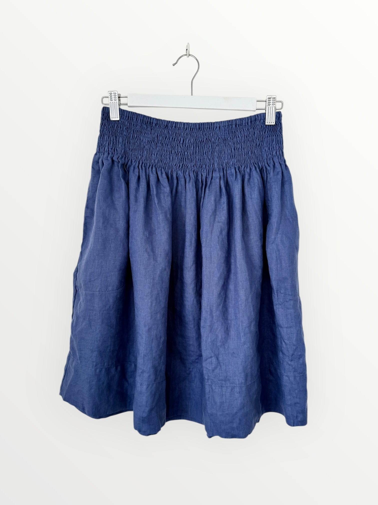 zoe skirt - blue dusk linen Apparel