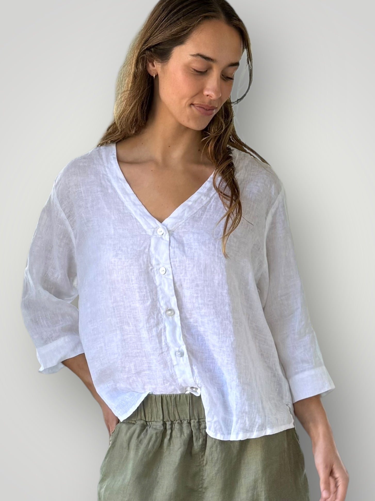 raine shirt - white linen Apparel
