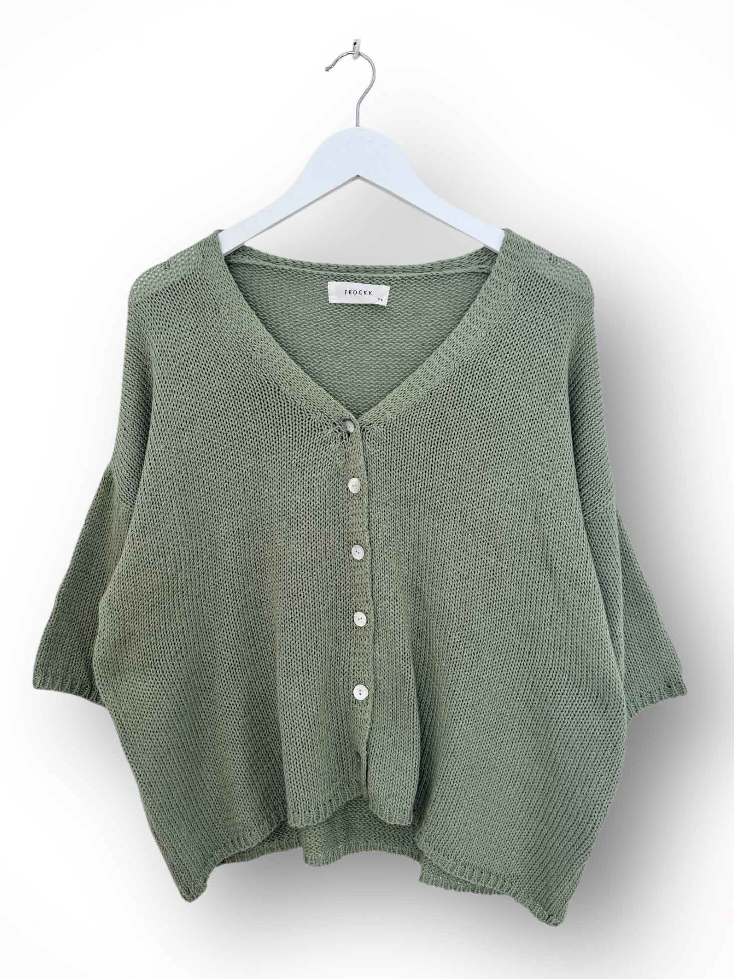 alex cardi-sage cotton knit Apparel