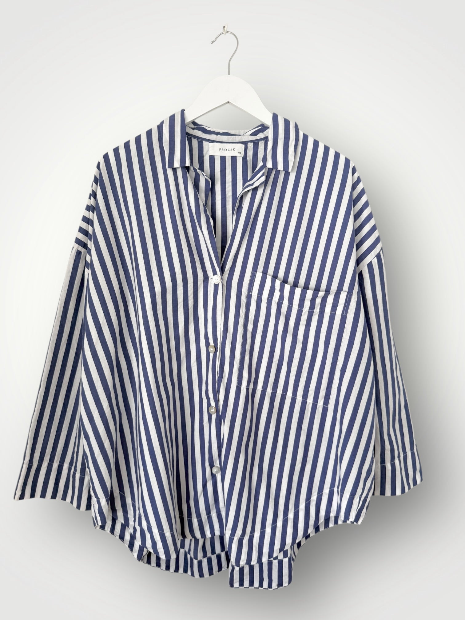 caitlyn shirt - blue dusk stripe cotton Apparel