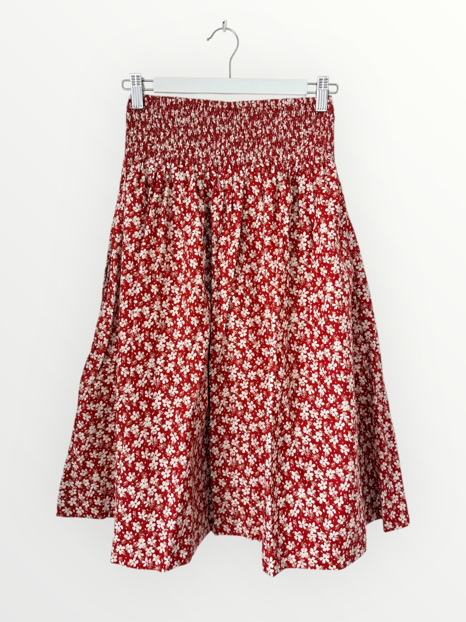 lola skirt - red daisy cotton Apparel