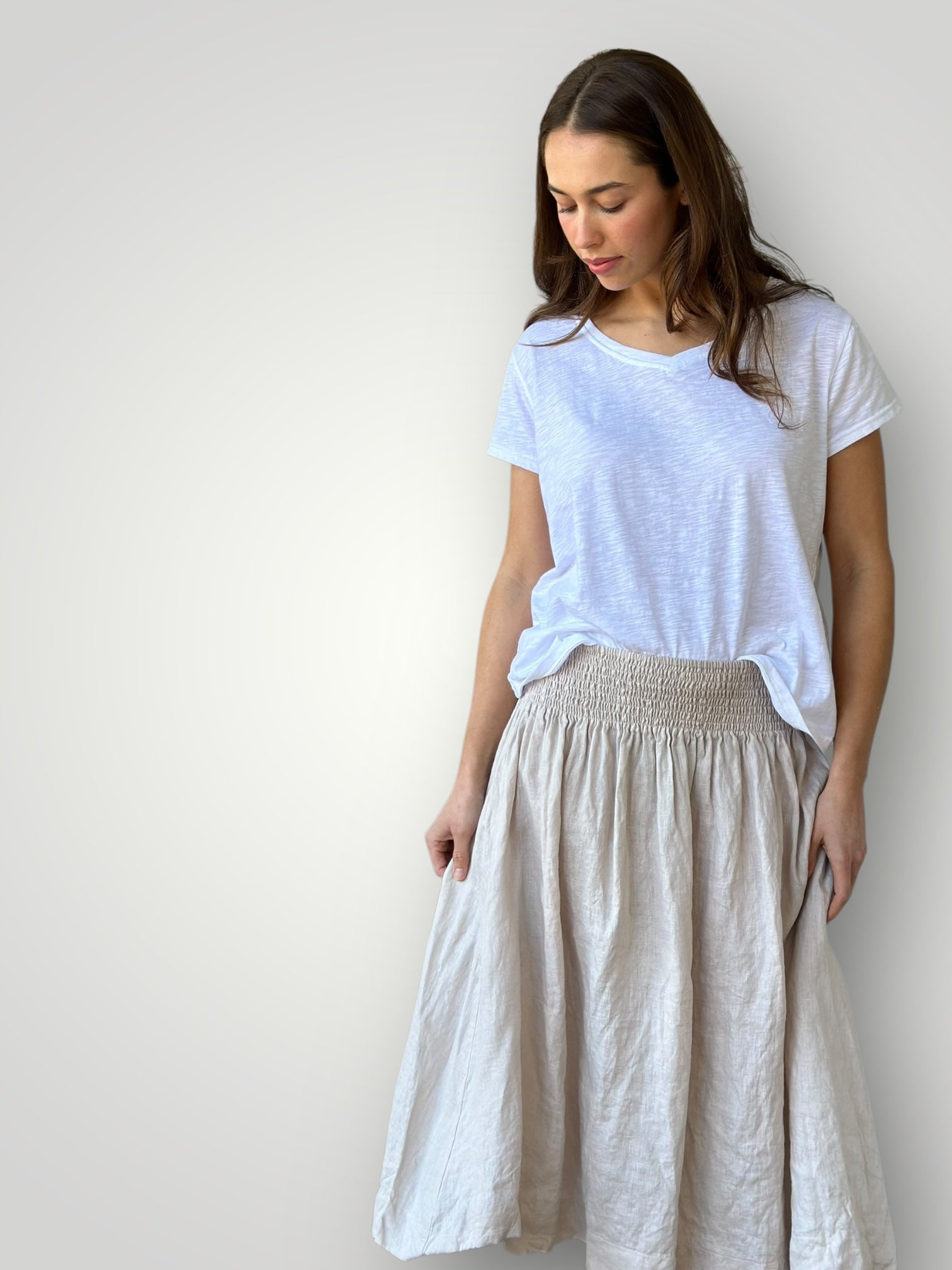 lola skirt - natural linen