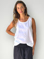alice tank-white linen Apparel