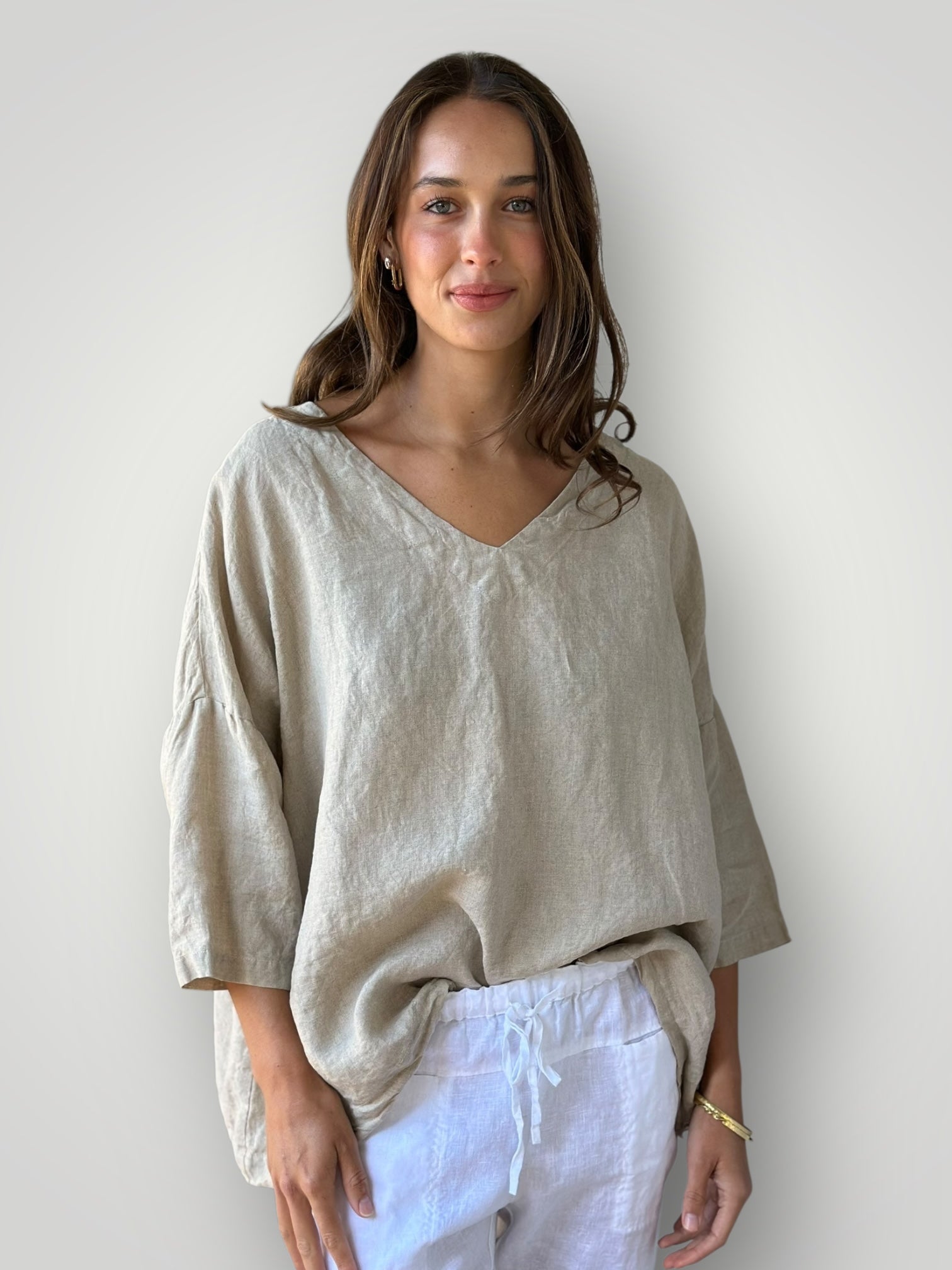 lydia top - natural linen Apparel