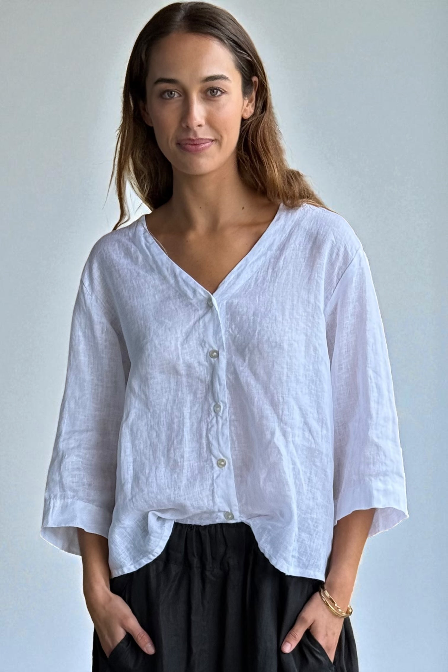 raine shirt - white linen Apparel